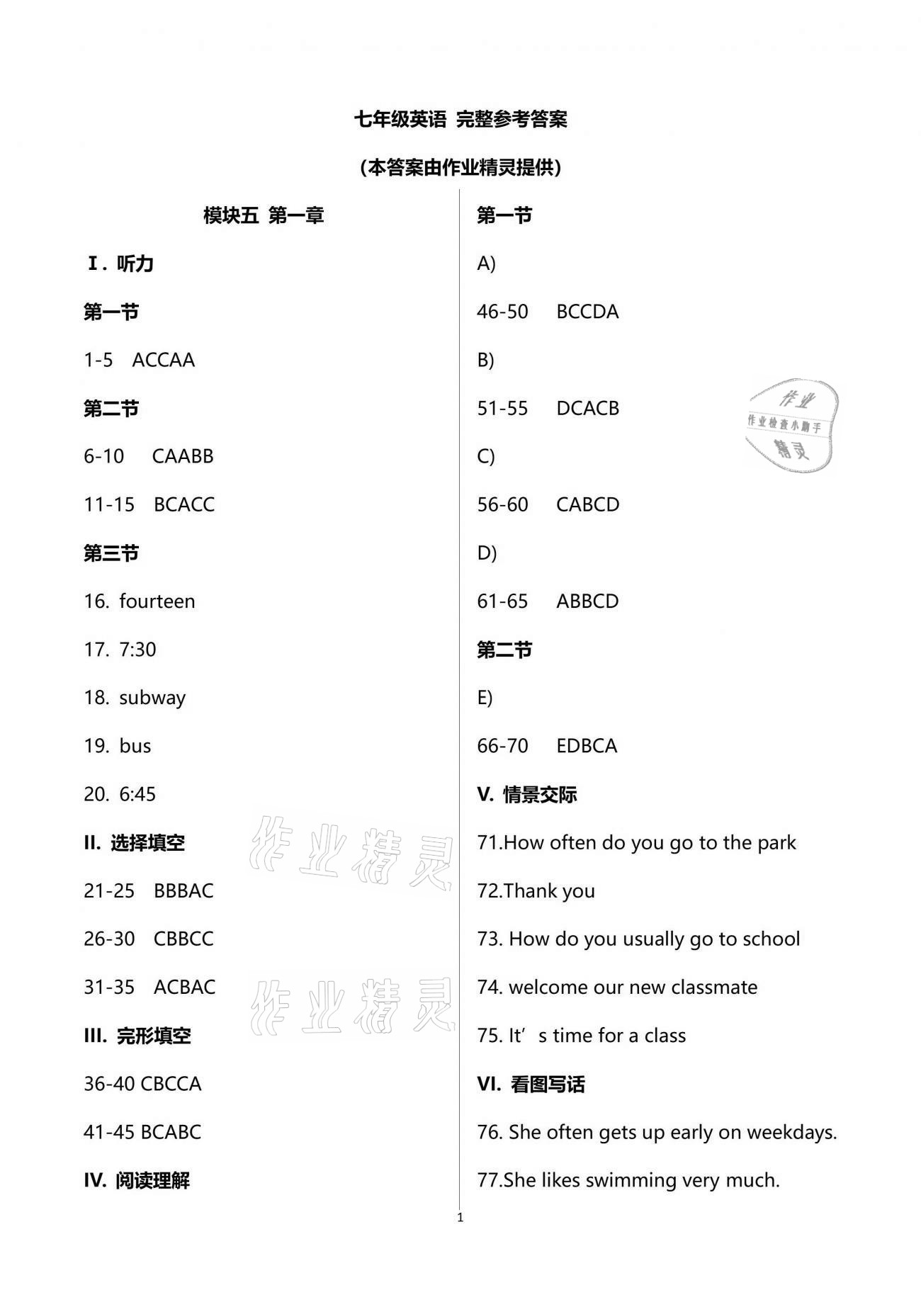 2021年激情英語綜合檢測卷七年級下冊仁愛版 第1頁