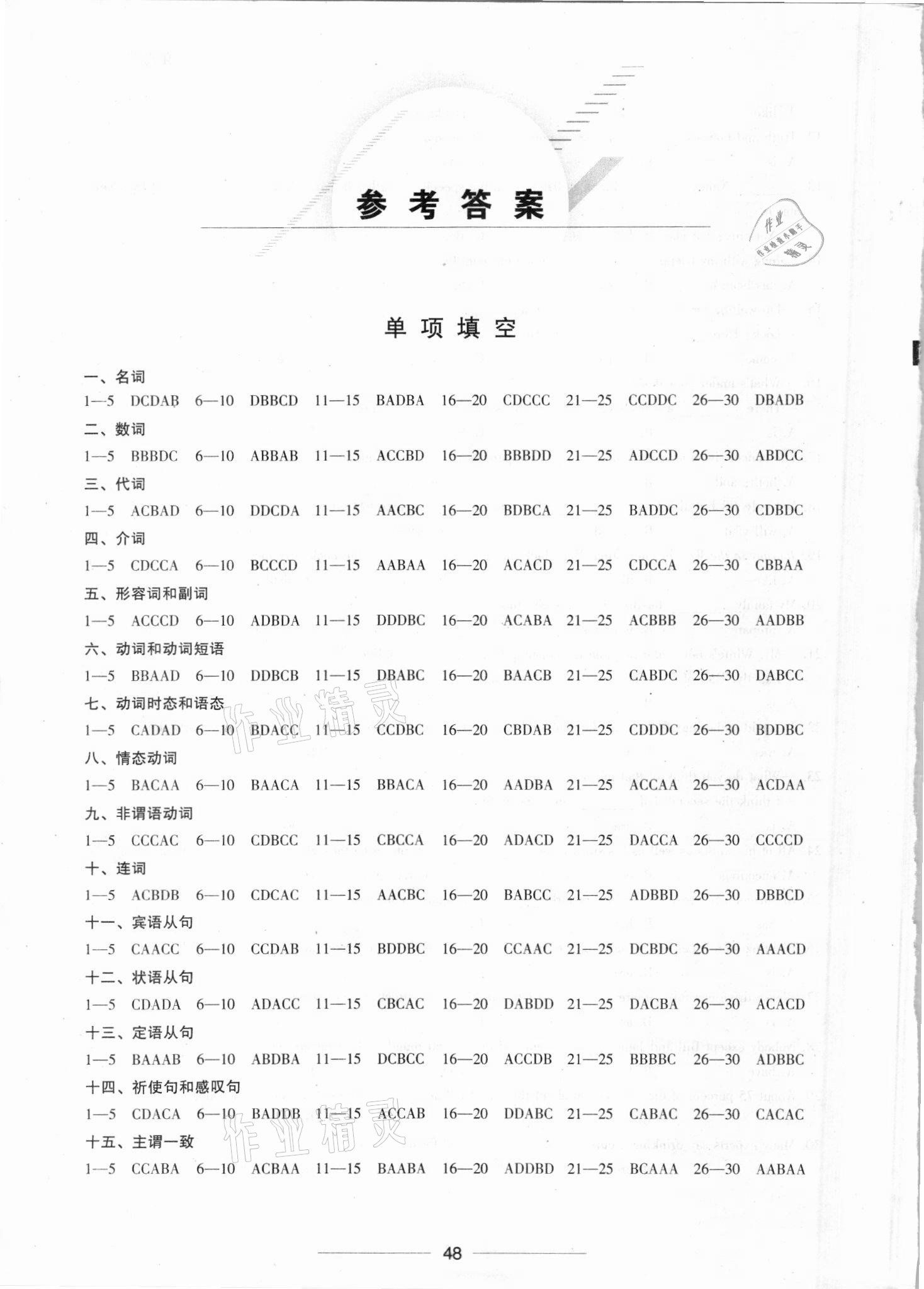 2021年中考复习信息快递英语第3分册江西专版 参考答案第1页