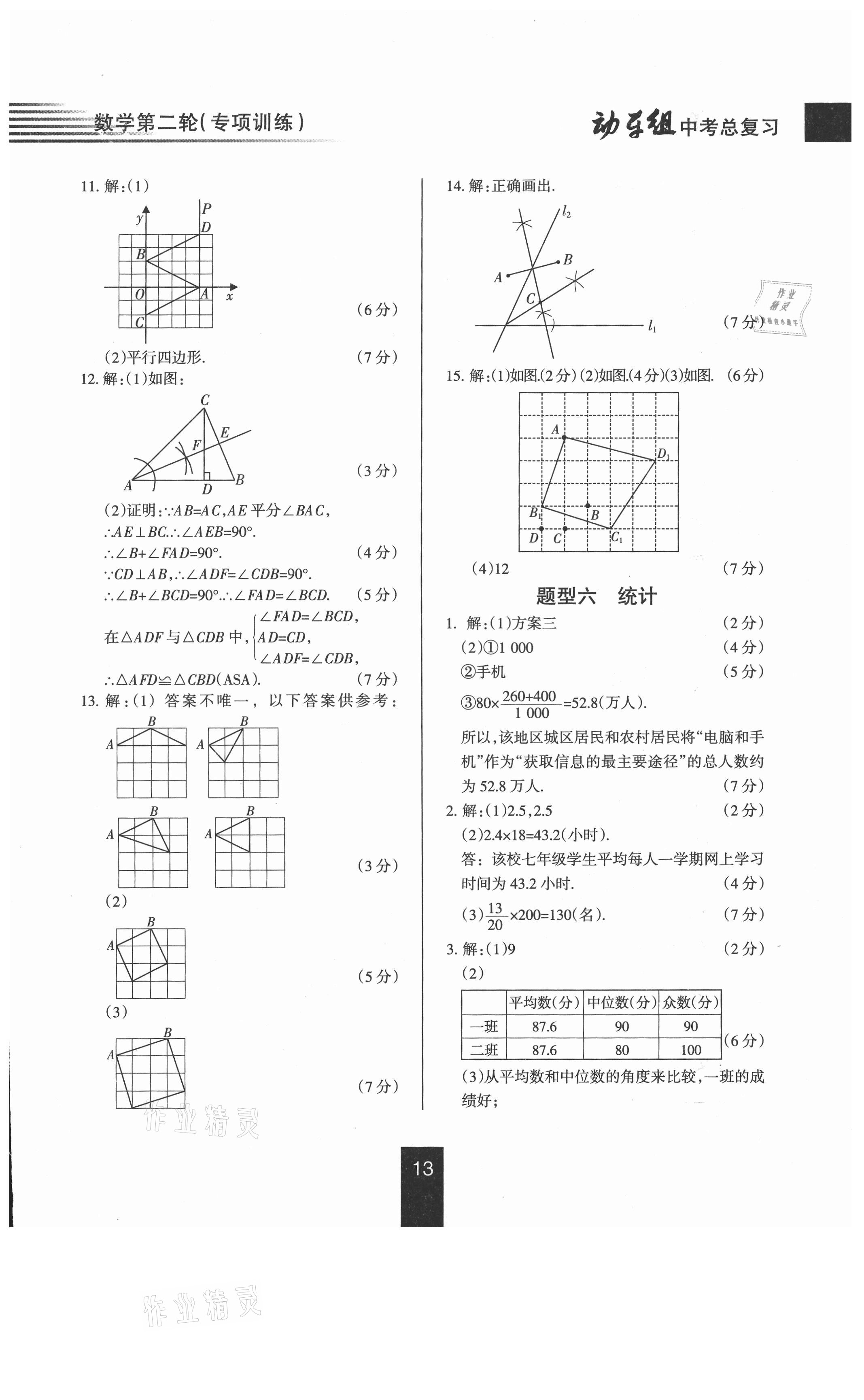 2021年動(dòng)車(chē)組中考總復(fù)習(xí)數(shù)學(xué)人教版 參考答案第13頁(yè)