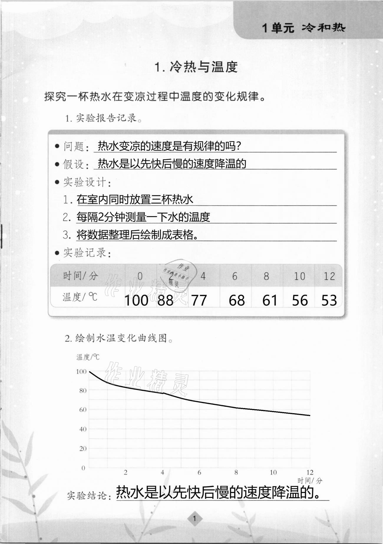 2021年学生活动手册四年级科学下册苏教版 第1页