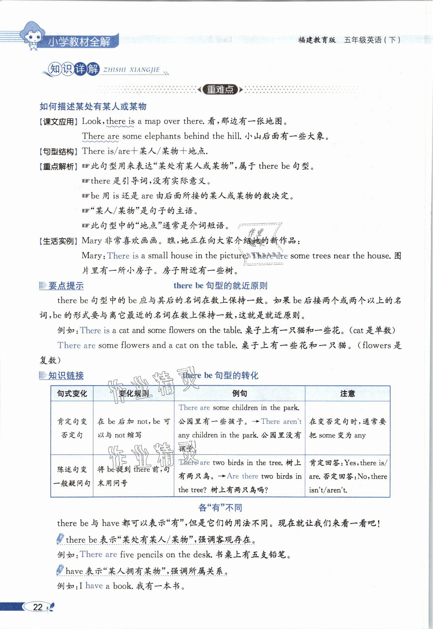 2021年教材课本五年级英语下册闽教版&nbsp;参考答案第22页