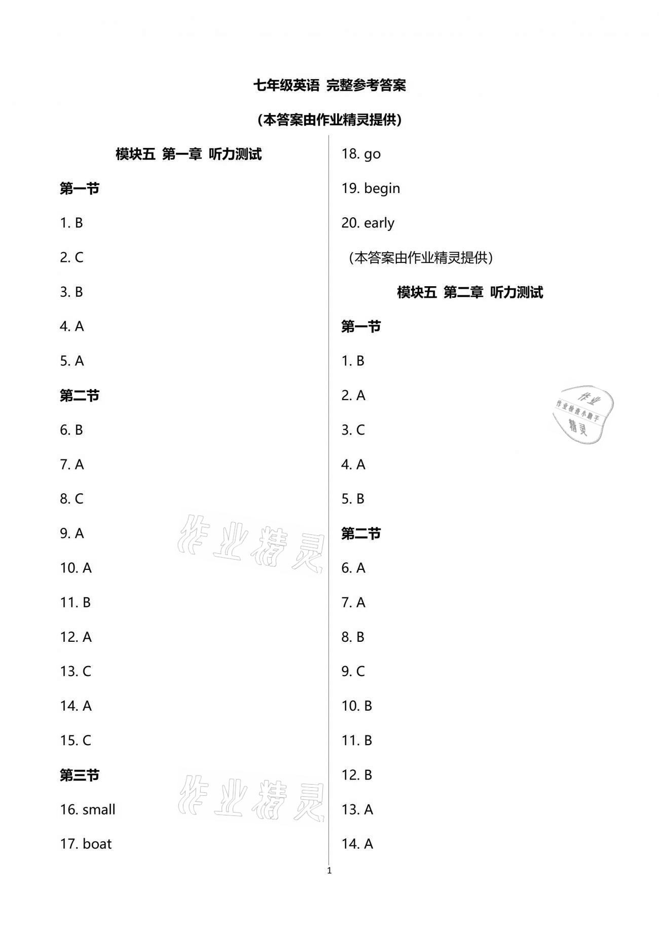 2021年初中英語同步練習加過關測試七年級下冊仁愛版1月印刷 第1頁