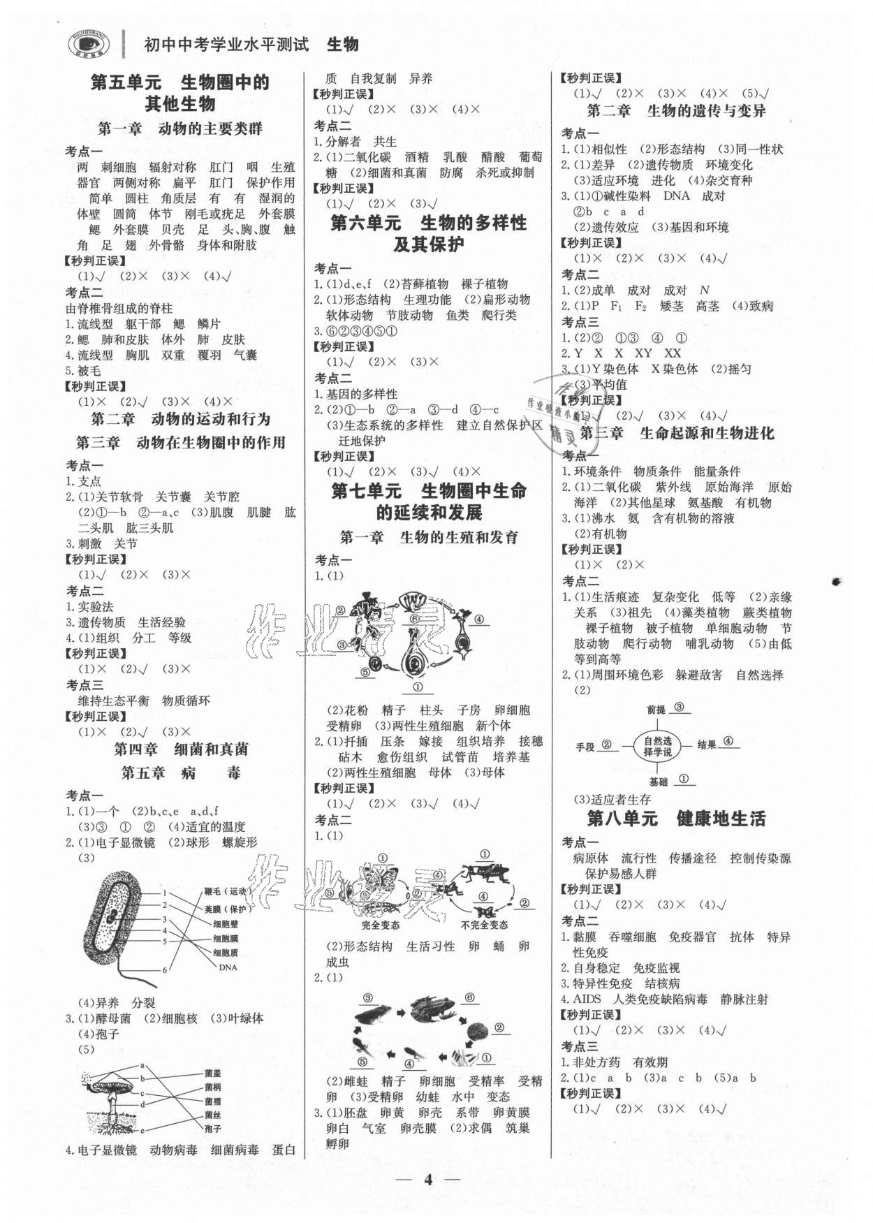 2021年世纪金榜初中中考学业水平测试生物人教版江西专版 第4页