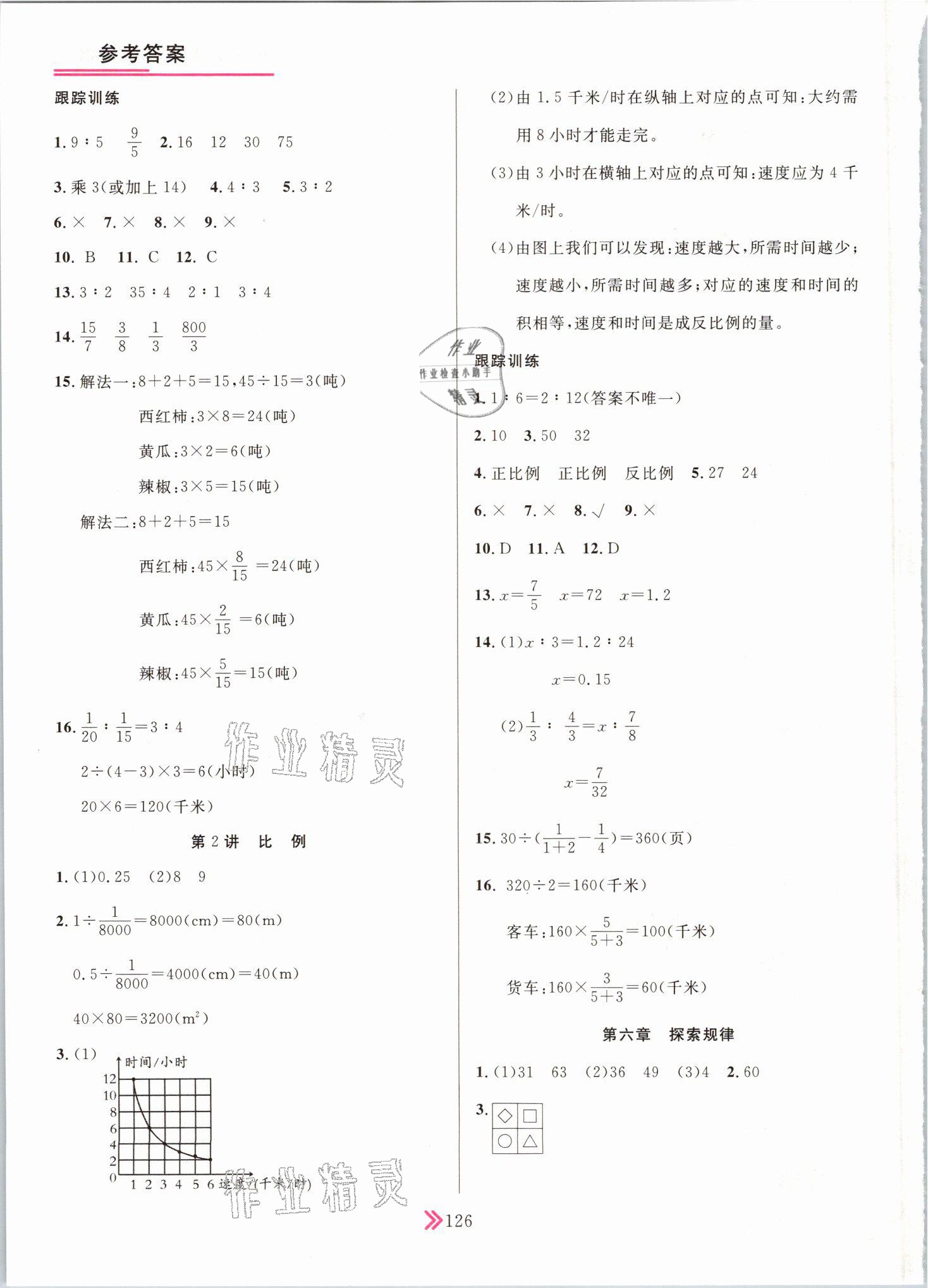 2021年廣東小學畢業總復習數學順德專版 參考答案第6頁