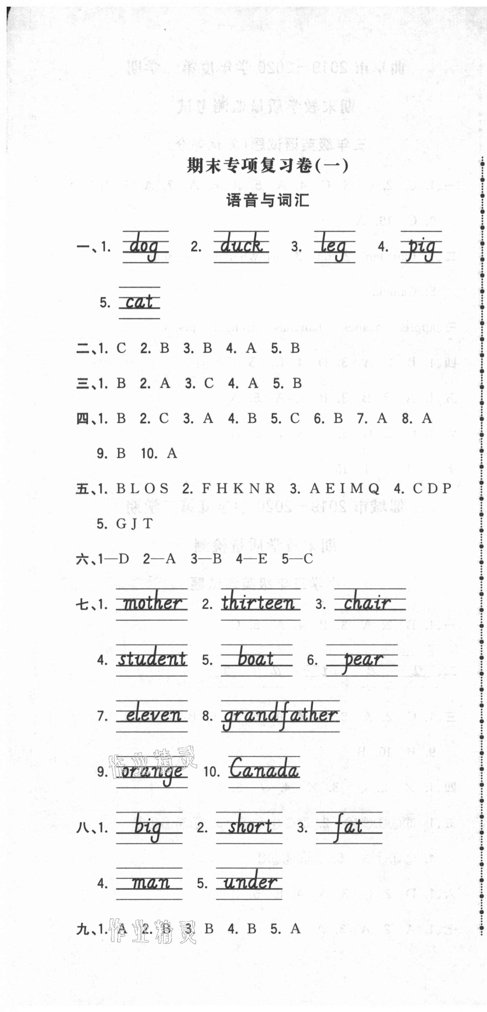 2021年奪冠沖刺卷三年級(jí)英語(yǔ)下冊(cè)人教版濟(jì)寧專版 第1頁(yè)