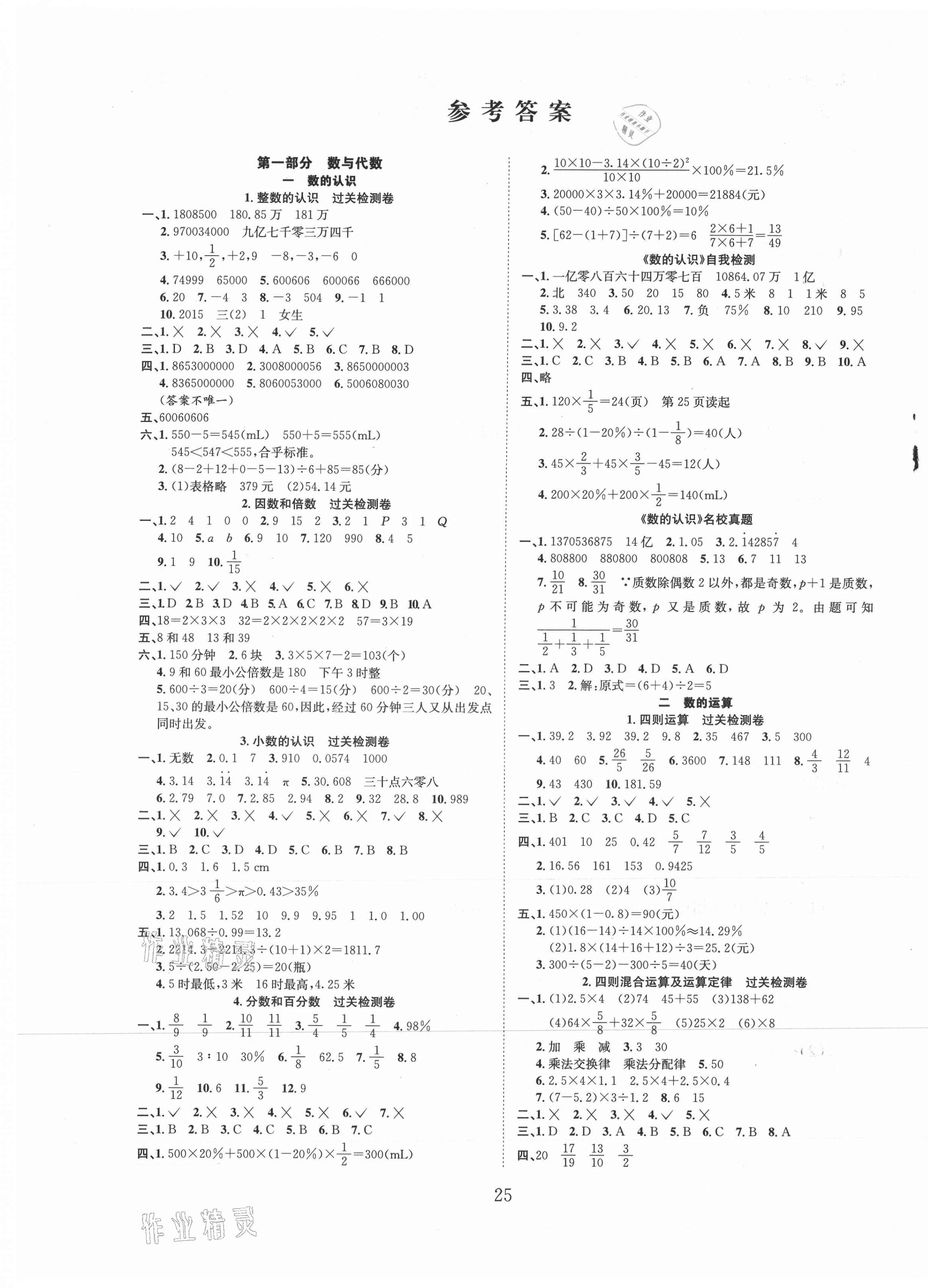 2021年小學(xué)畢業(yè)總復(fù)習(xí)一本全數(shù)學(xué) 第1頁