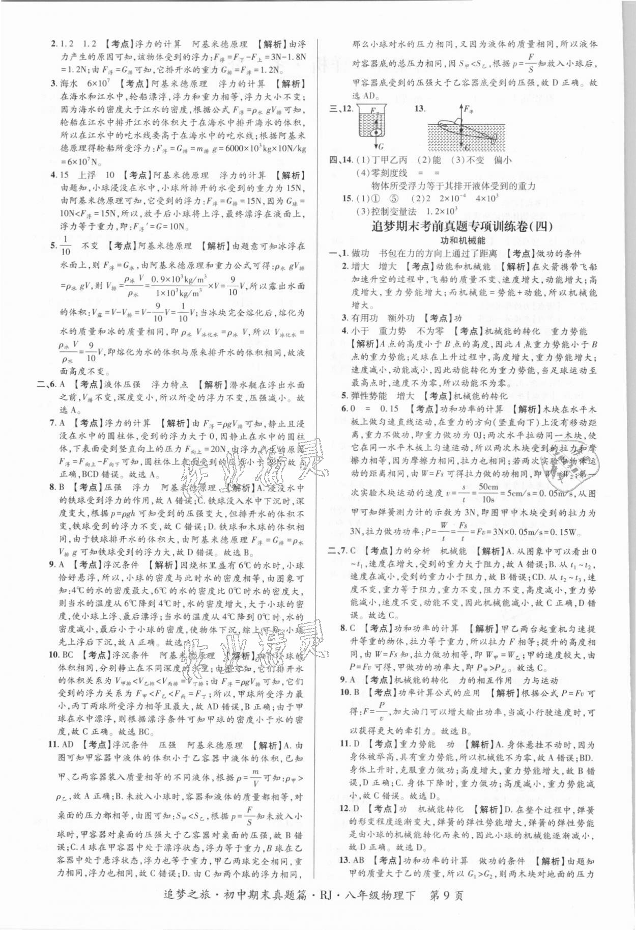 2021年追夢之旅初中期末真題篇八年級物理下冊人教版河南專版 第2頁