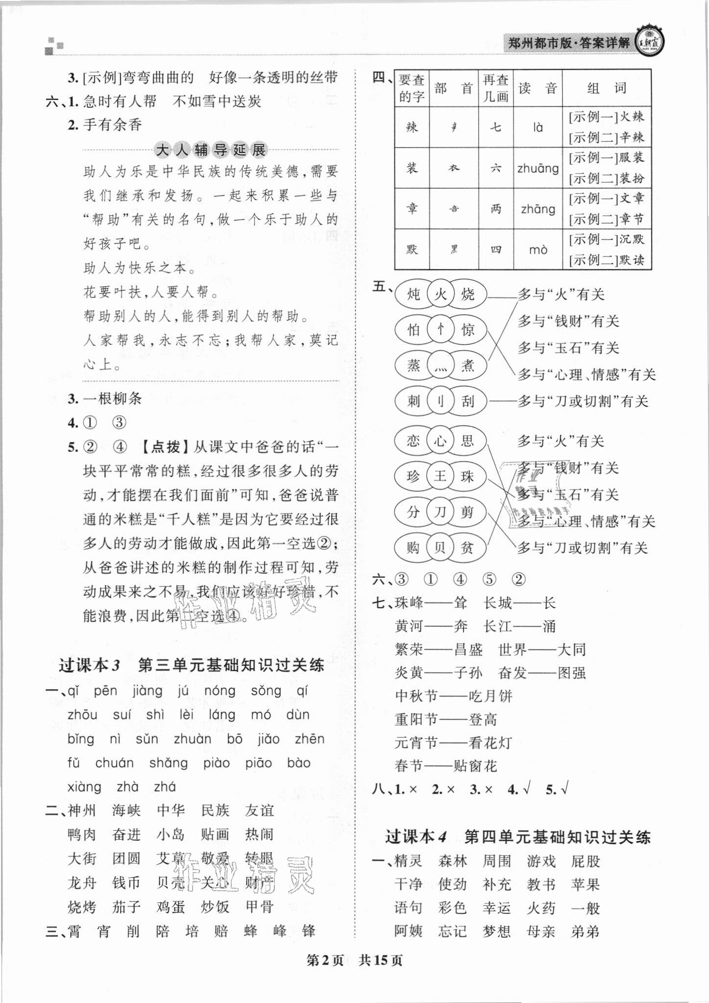 2021年王朝霞期末真題精編二年級語文下冊人教版鄭州專版 參考答案第2頁