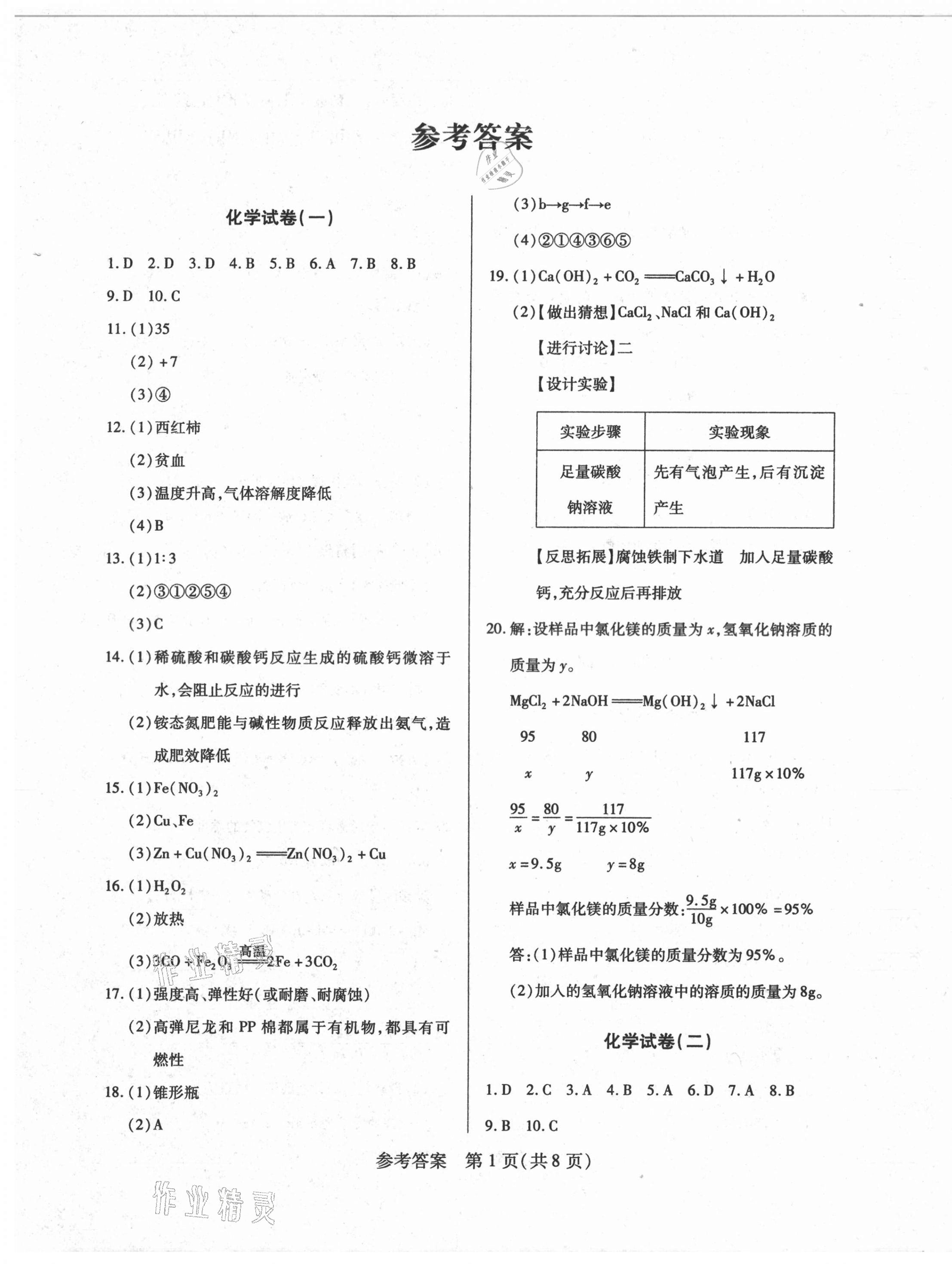 2021年全練中考模擬卷化學(xué)吉林專版 第1頁