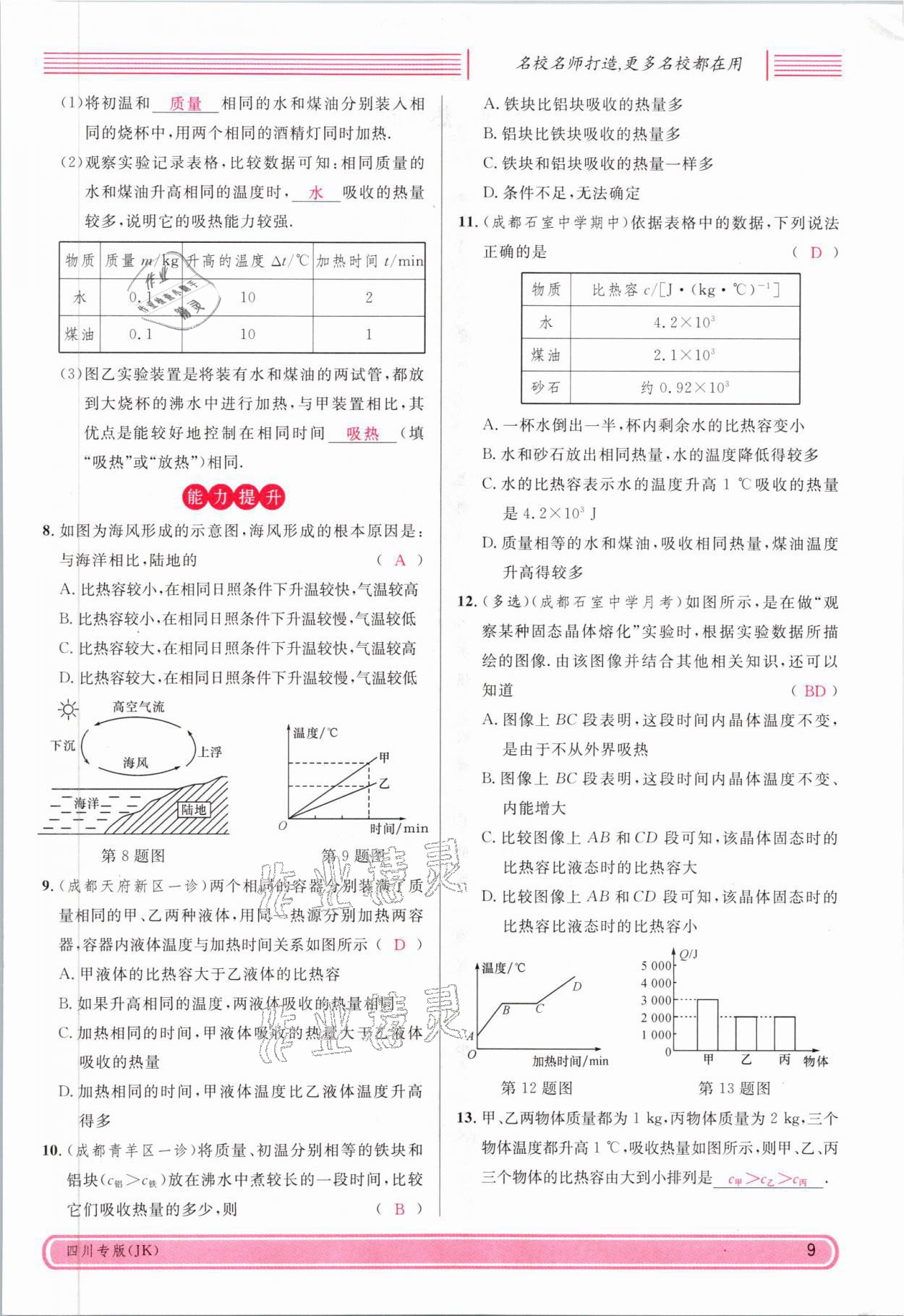 2021年名校課堂九年級(jí)物理全一冊(cè)教科版四川專版 參考答案第22頁(yè)