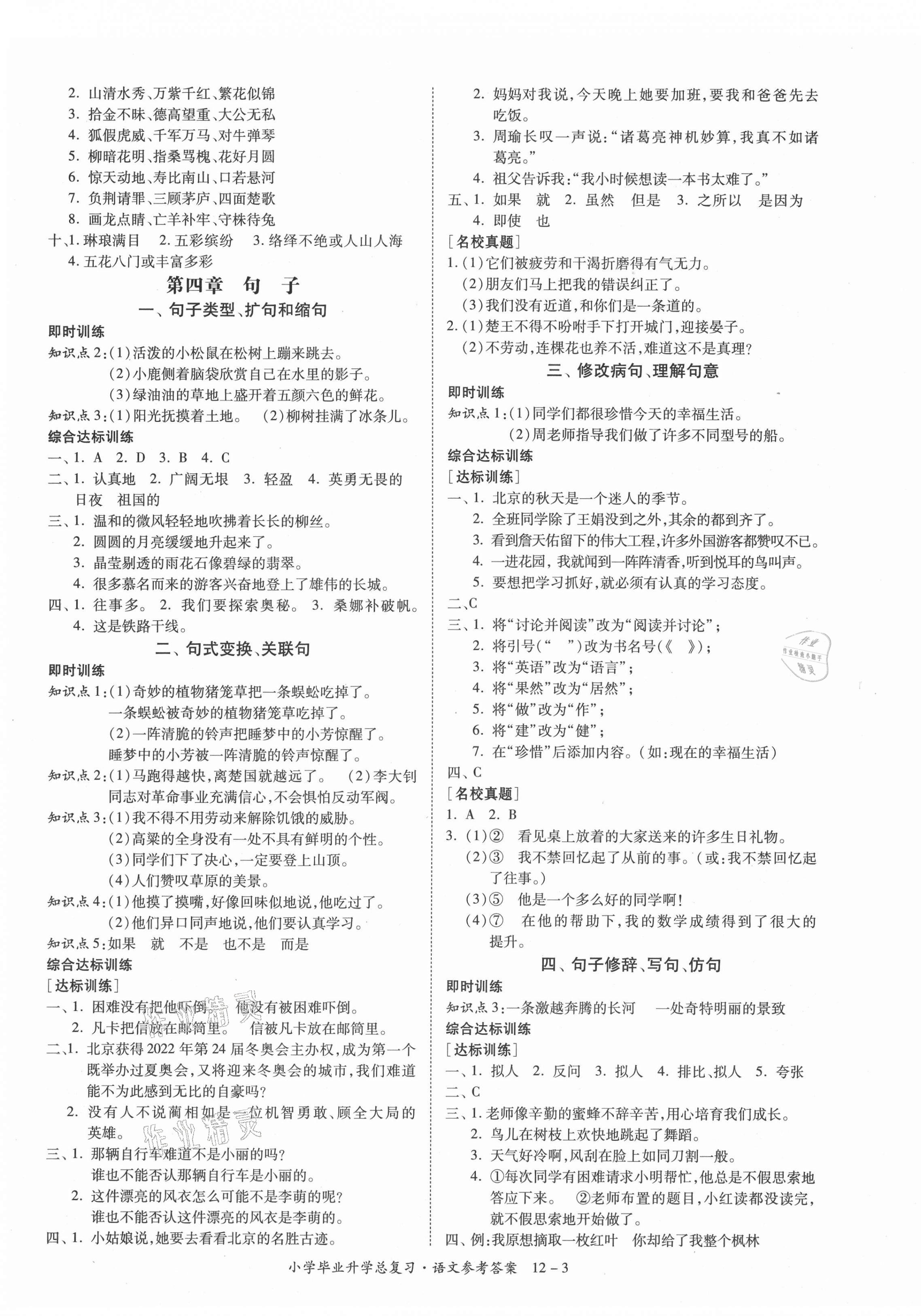 2021年小学毕业升学总复习语文 第3页