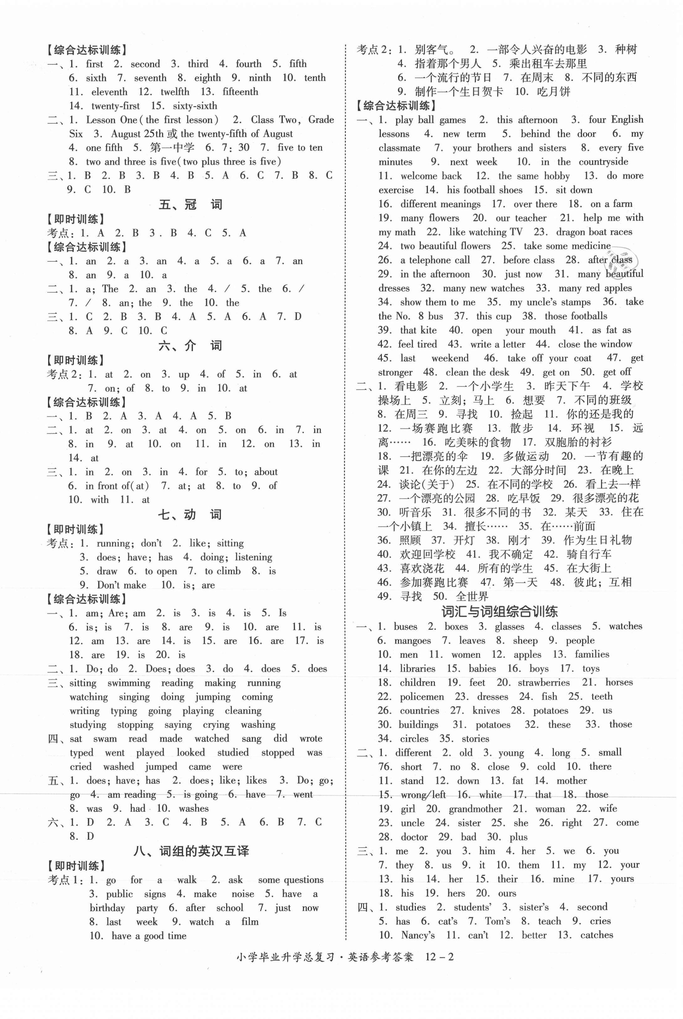 2021年小學(xué)畢業(yè)升學(xué)總復(fù)習(xí)英語 第2頁