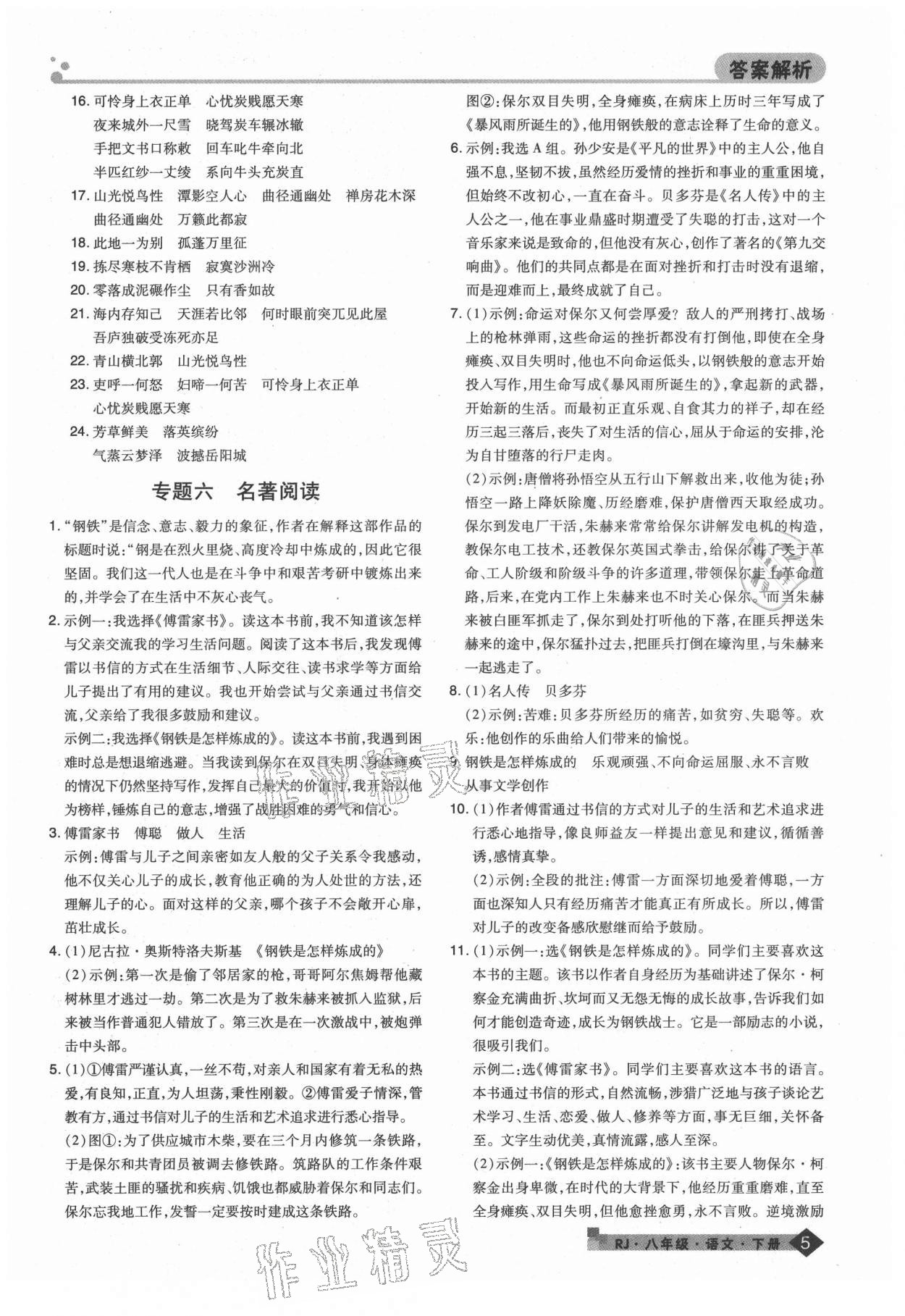 2021年期末考試必刷卷八年級(jí)語文下冊(cè)人教版鄭州專版 第5頁