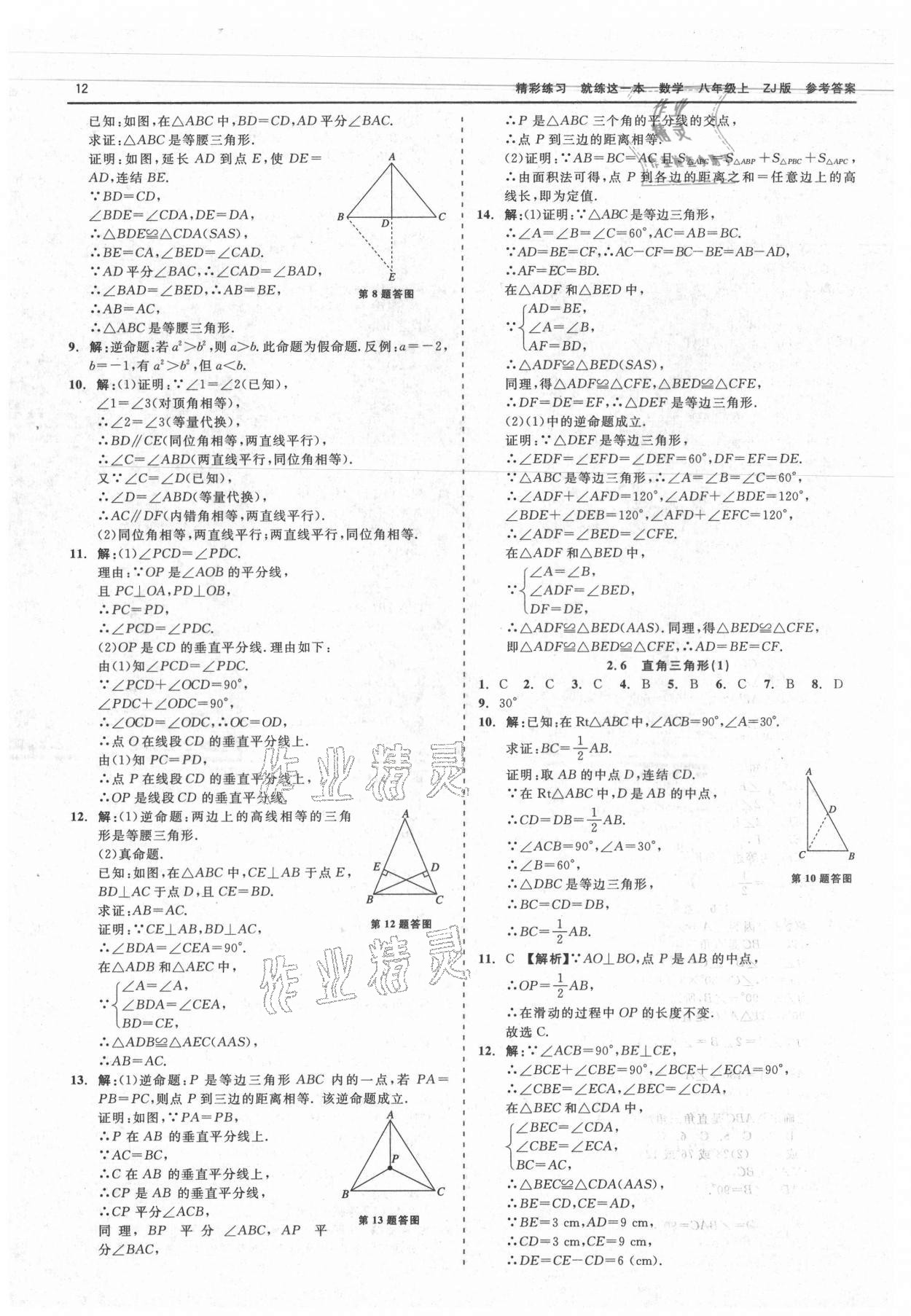 2021年精彩练习就练这一本八年级数学上册浙教版 第12页