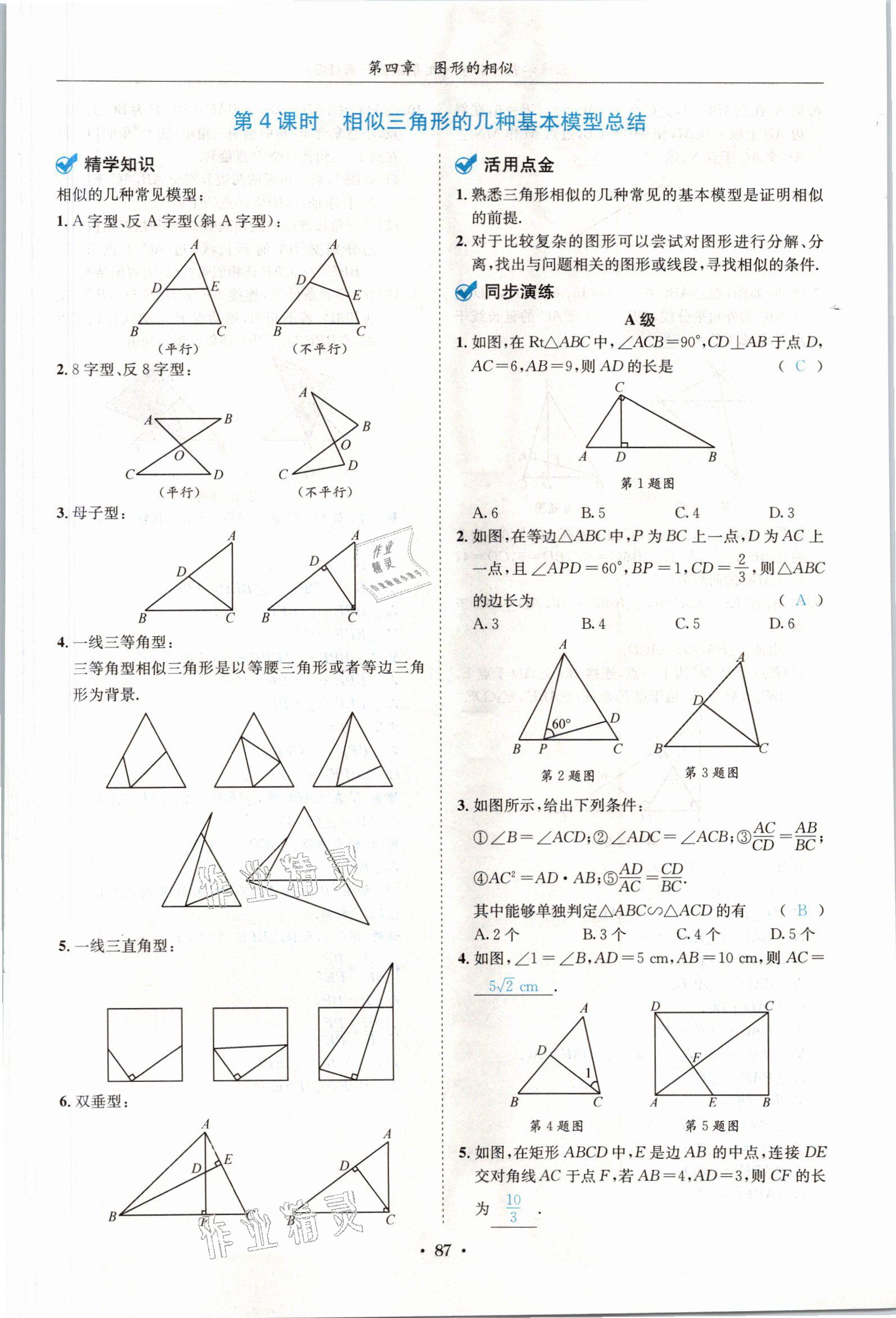 2021年蓉城学霸九年级数学全一册北师大版 参考答案第86页