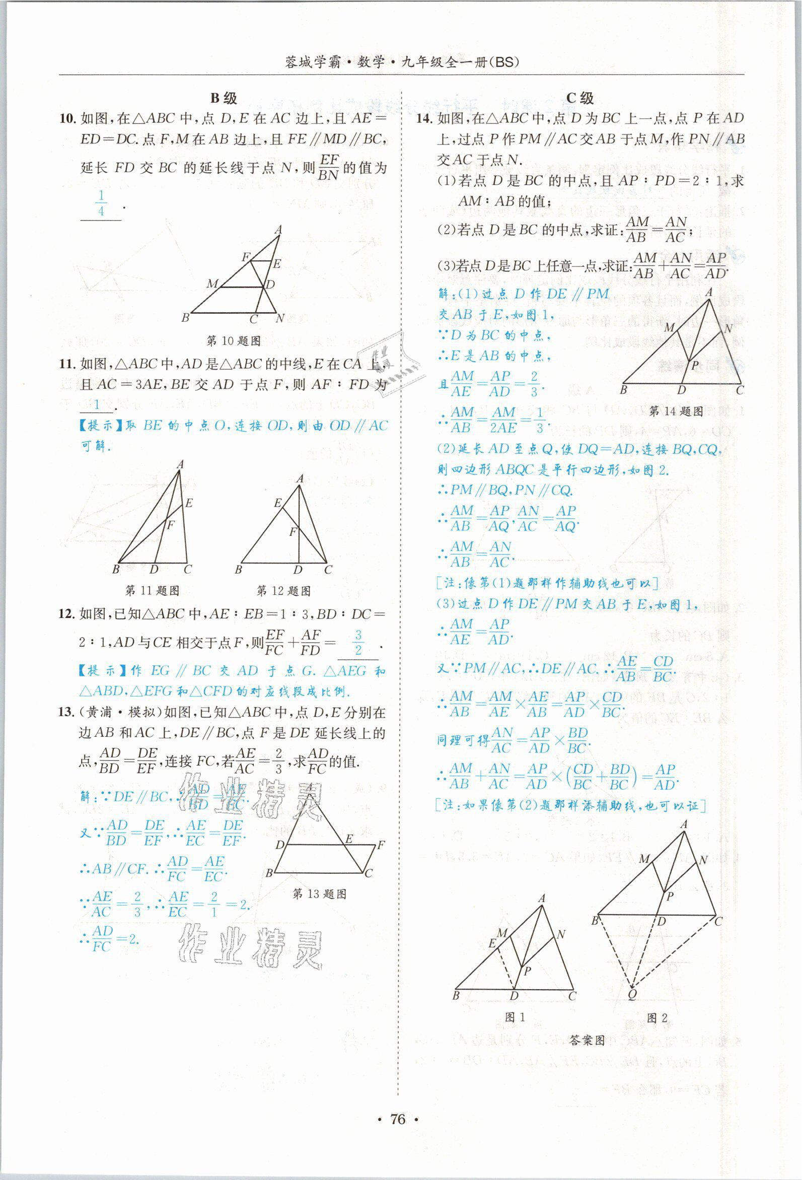 2021年蓉城學(xué)霸九年級數(shù)學(xué)全一冊北師大版 參考答案第75頁