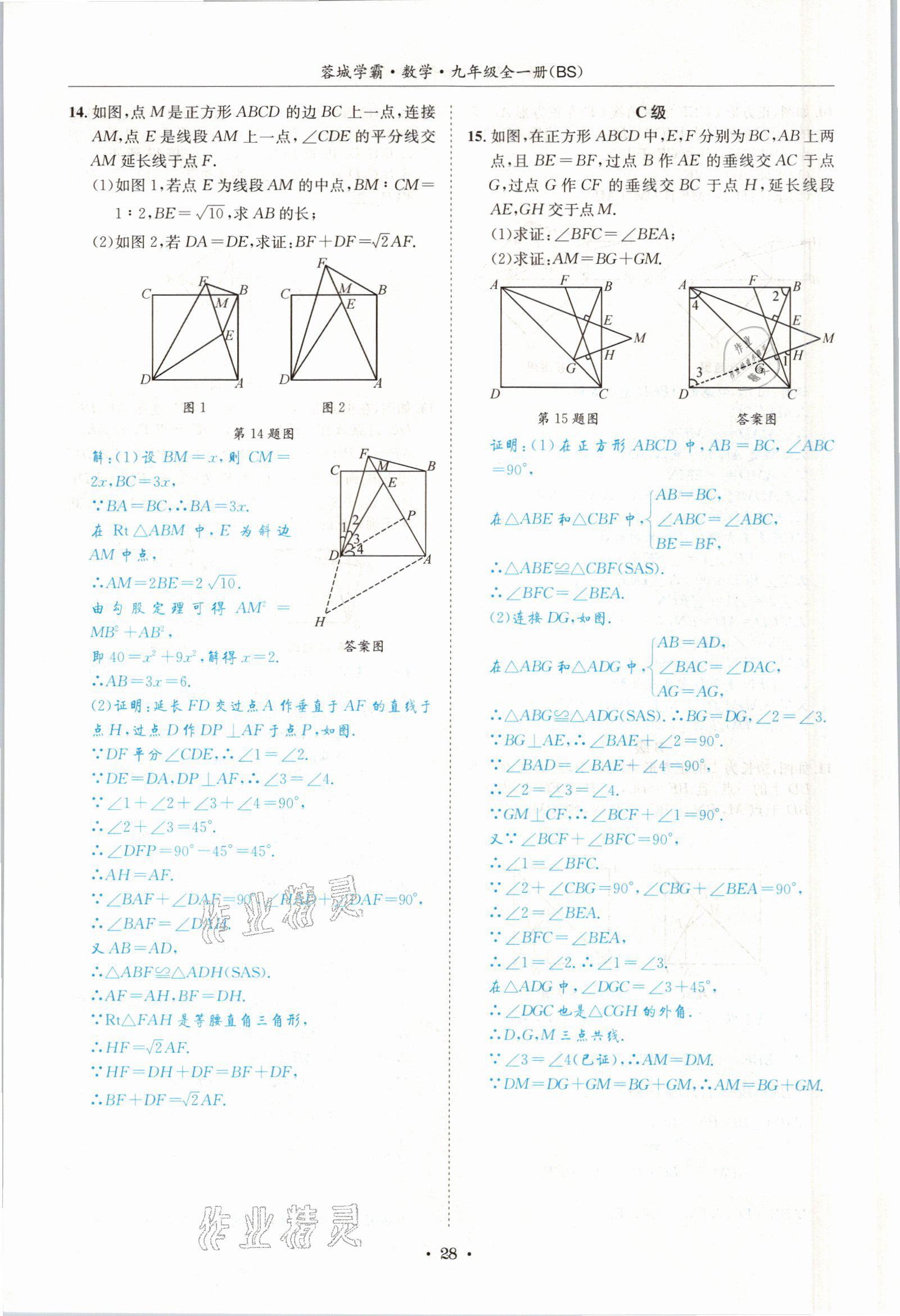 2021年蓉城學(xué)霸九年級(jí)數(shù)學(xué)全一冊(cè)北師大版 參考答案第27頁(yè)