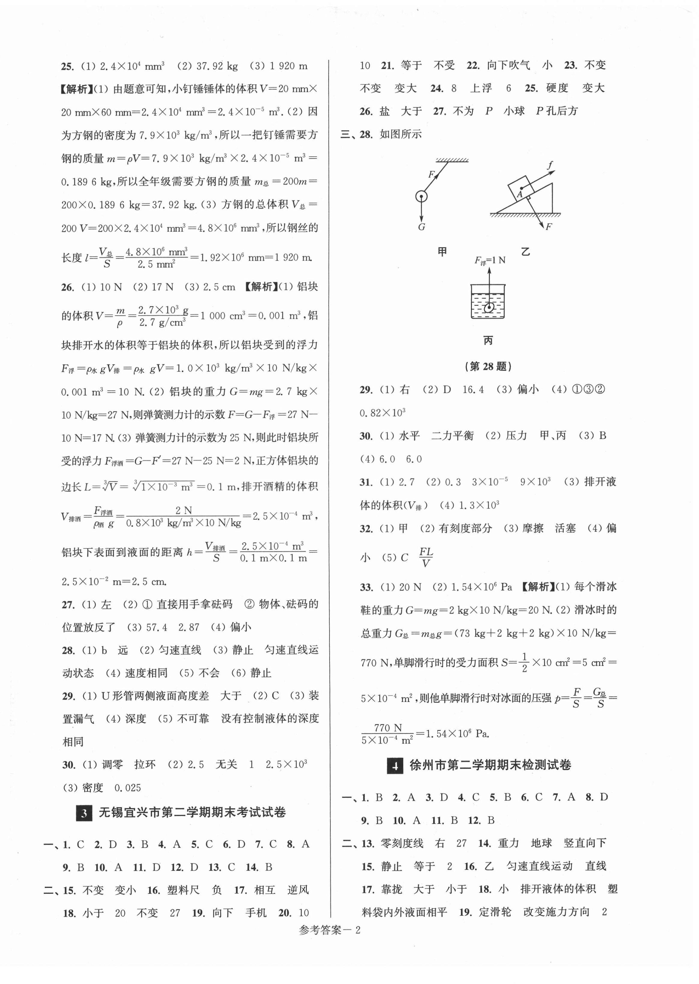 2021年超能學(xué)典名牌中學(xué)期末突破一卷通八年級(jí)物理下冊(cè)蘇科版 第2頁(yè)