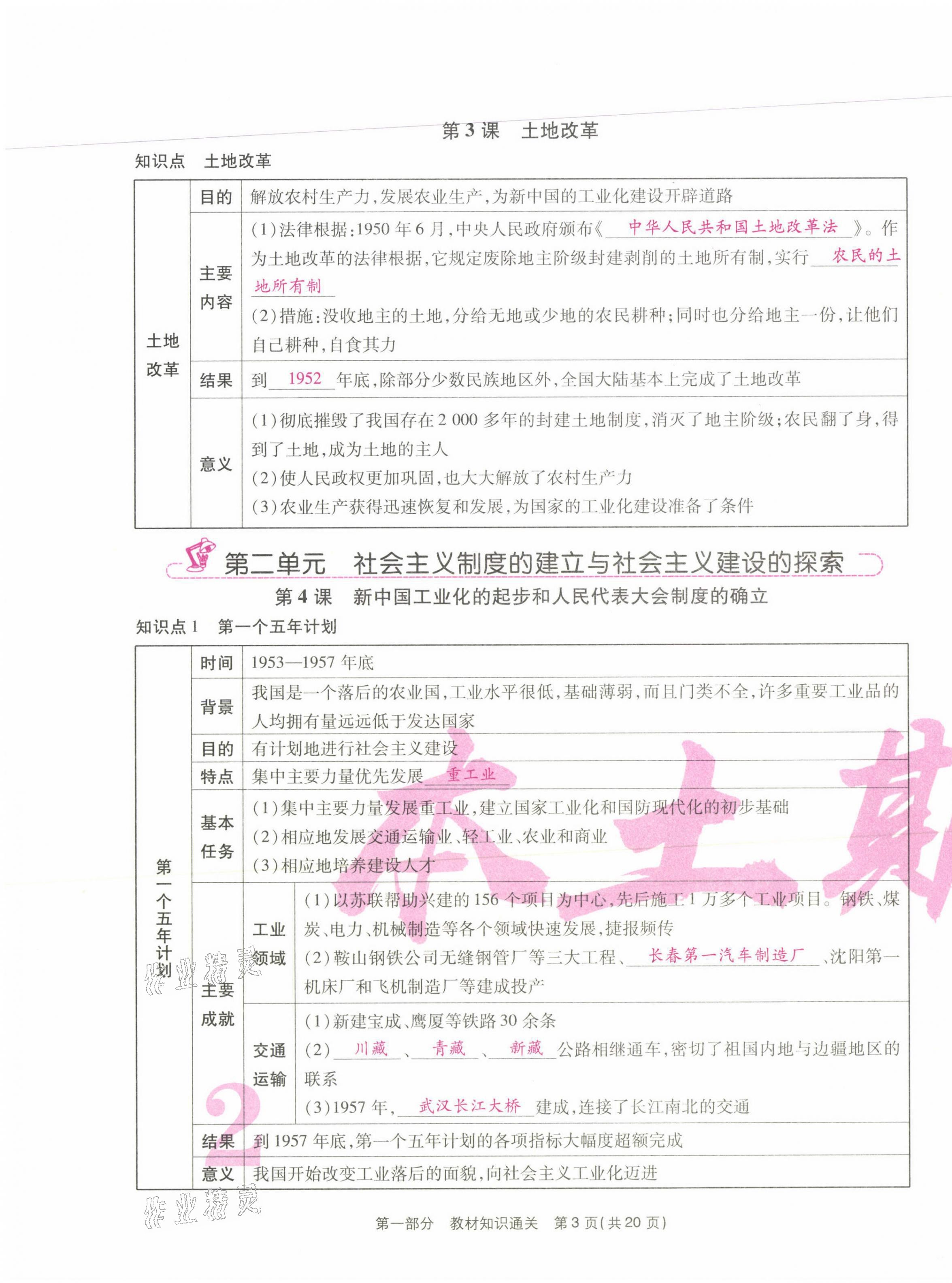 2021年云南本土期末卷八年級歷史下冊人教版云南專版 第3頁