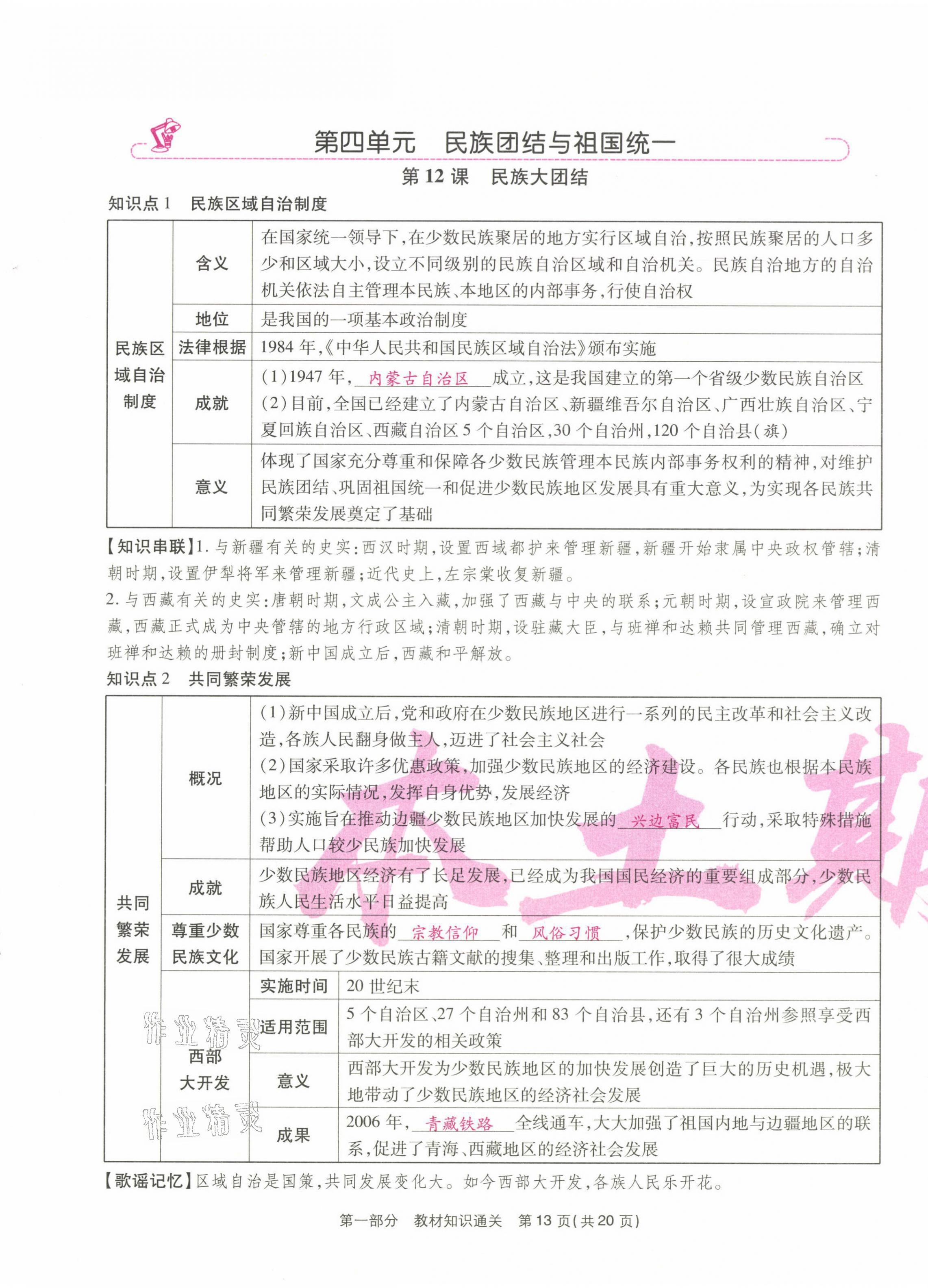 2021年云南本土期末卷八年級(jí)歷史下冊(cè)人教版云南專版 第13頁