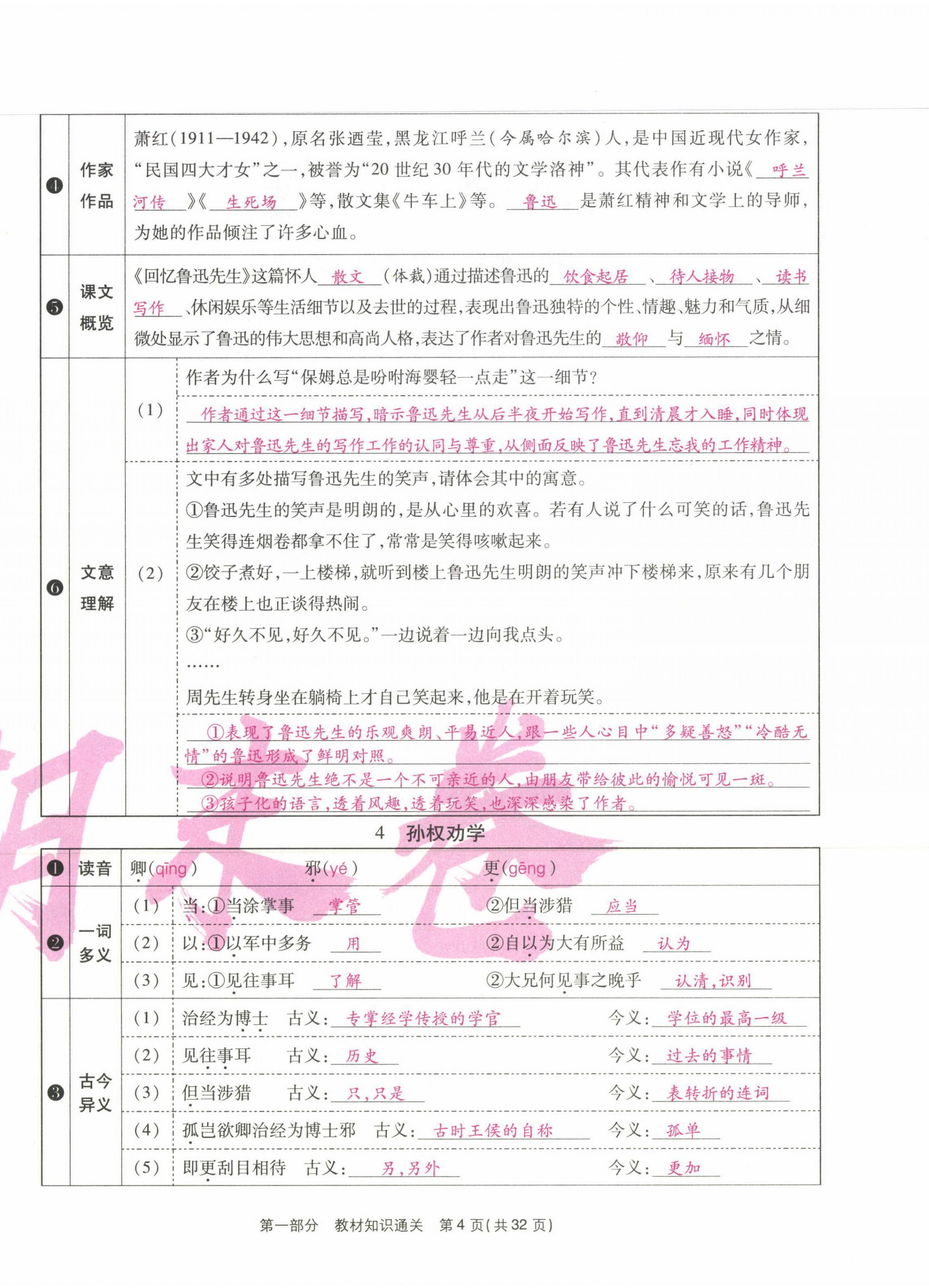 2021年云南本土期末卷七年級語文下冊人教版 第4頁
