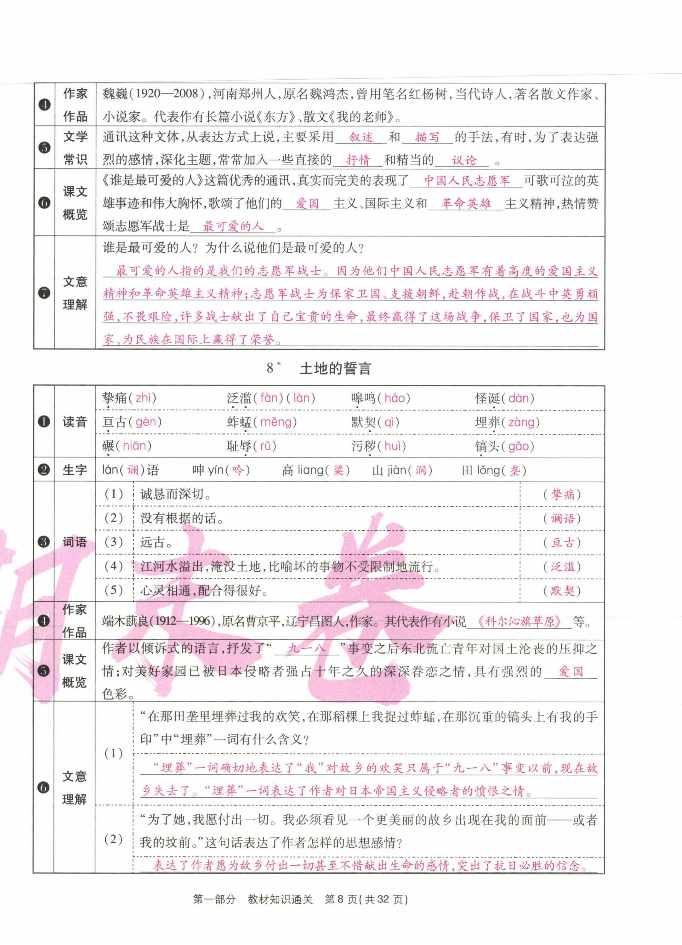 2021年云南本土期末卷七年級(jí)語(yǔ)文下冊(cè)人教版 第8頁(yè)