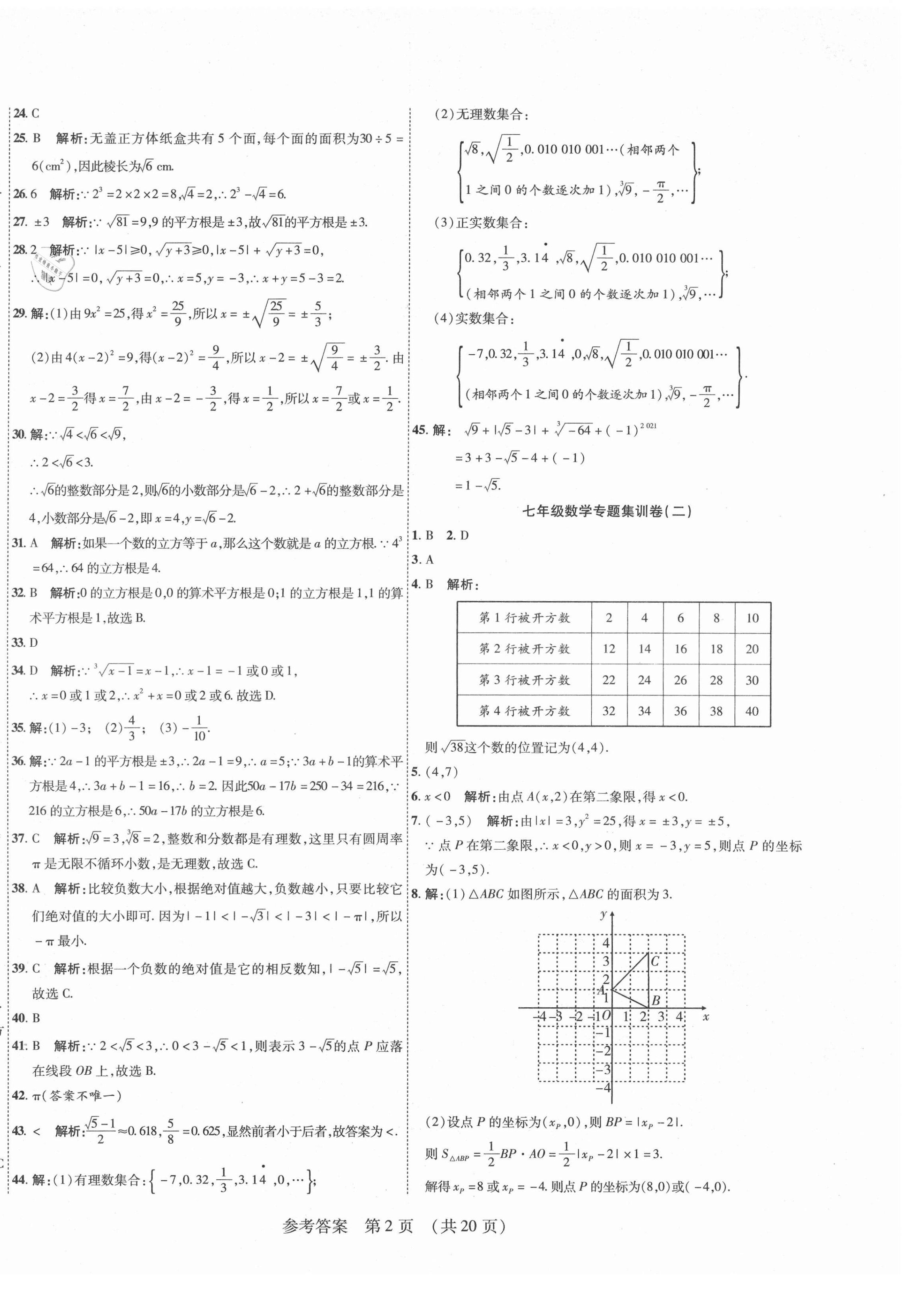 2021年期末大赢家七年级数学下册人教版江西专版 第2页