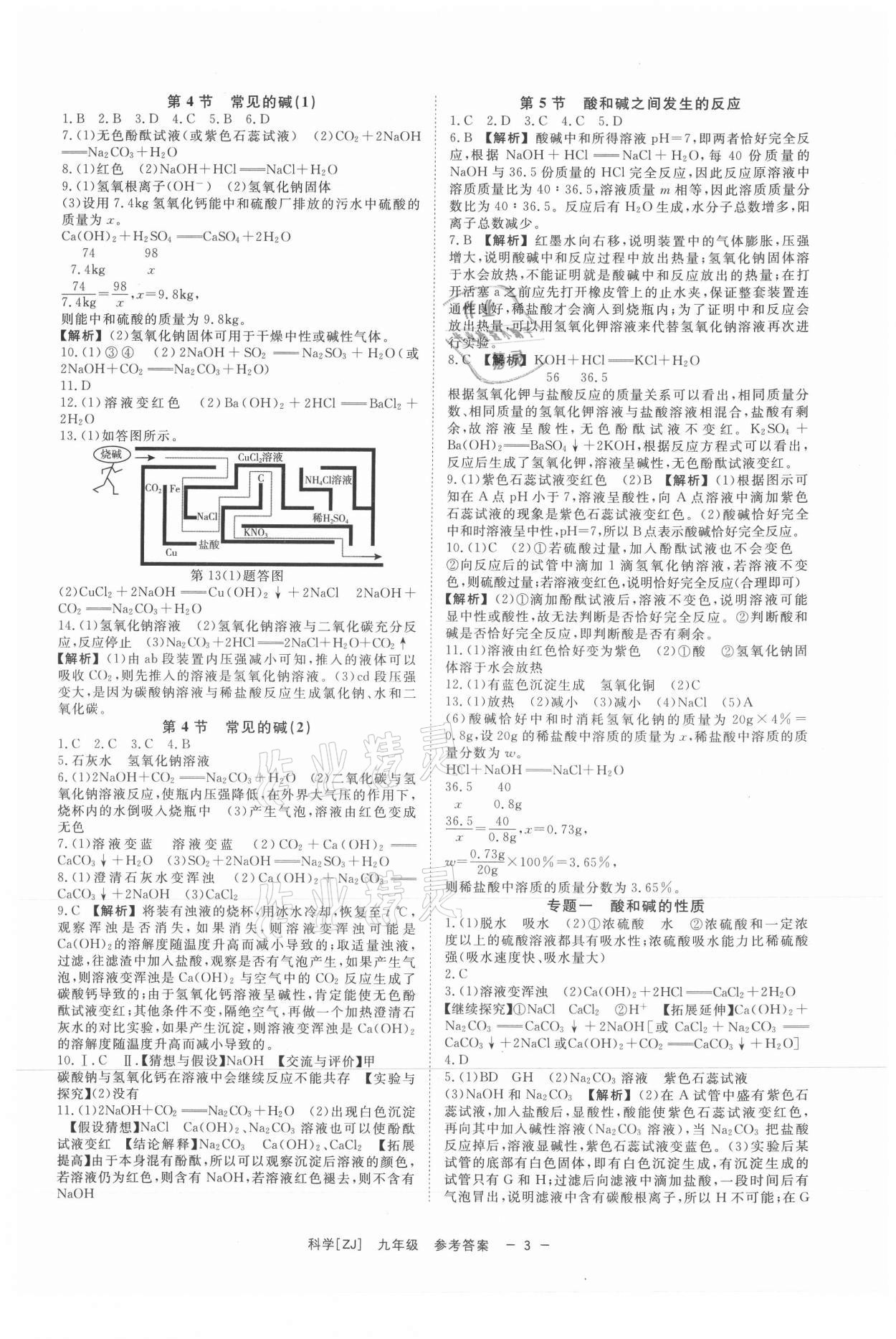 2021年全效學(xué)習(xí)九年級科學(xué)上下冊浙教版精華版 第3頁