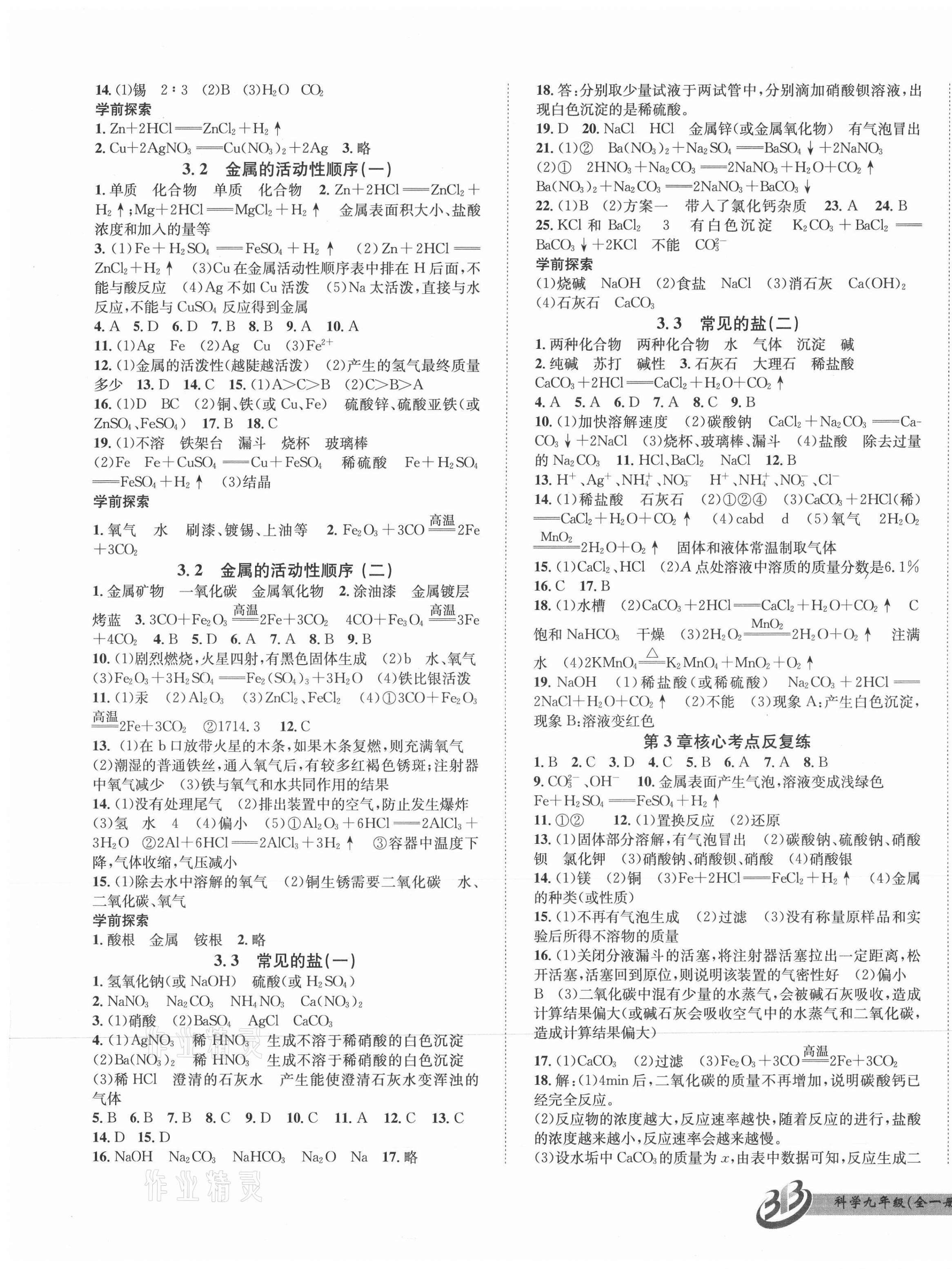 2021年名師金典BFB初中課時優(yōu)化九年級科學(xué)A本全一冊華師大版寧波專版 第5頁