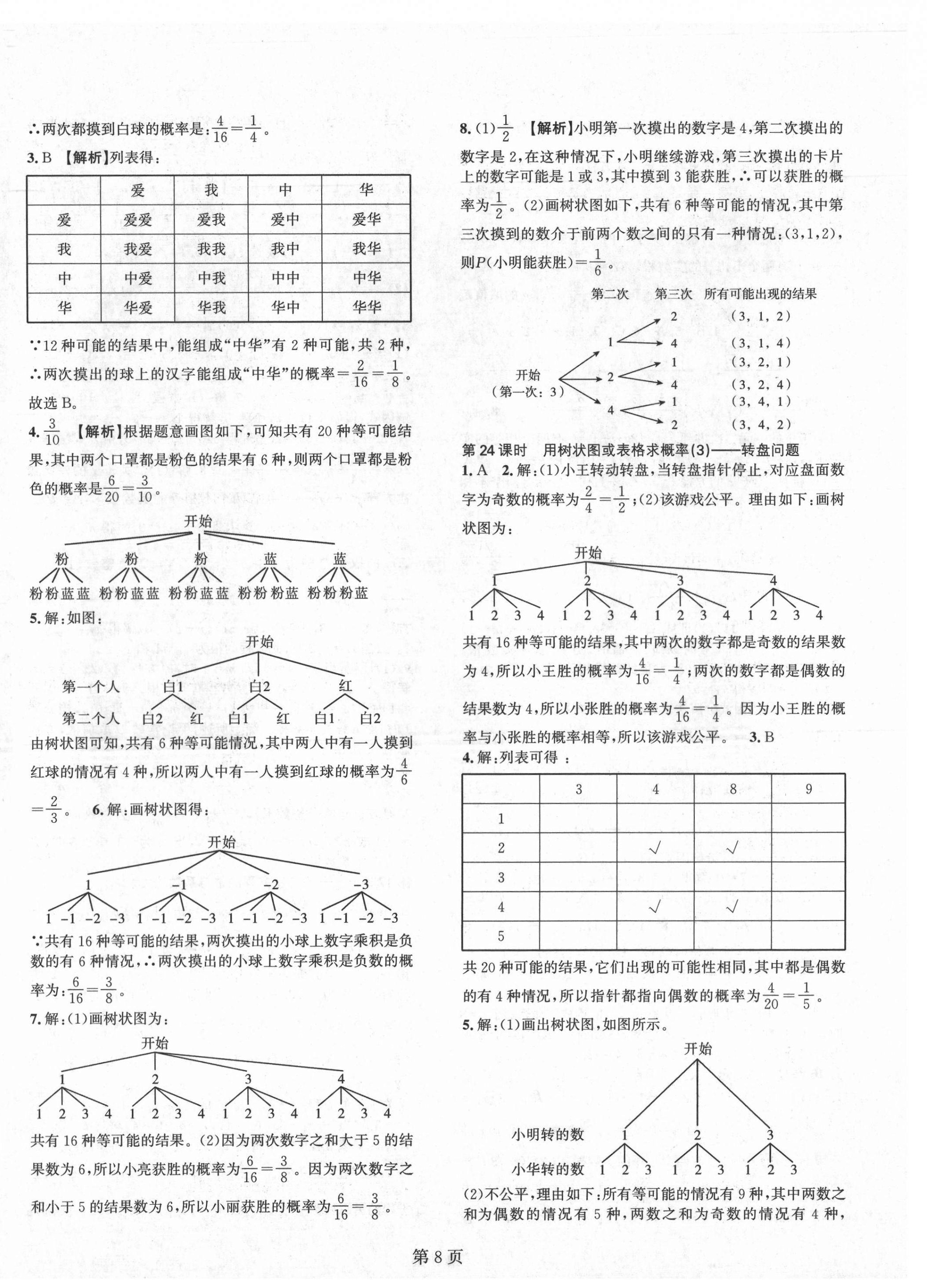 2021年春如金卷課時作業(yè)AB本九年級數(shù)學(xué)上冊北師大版 第8頁