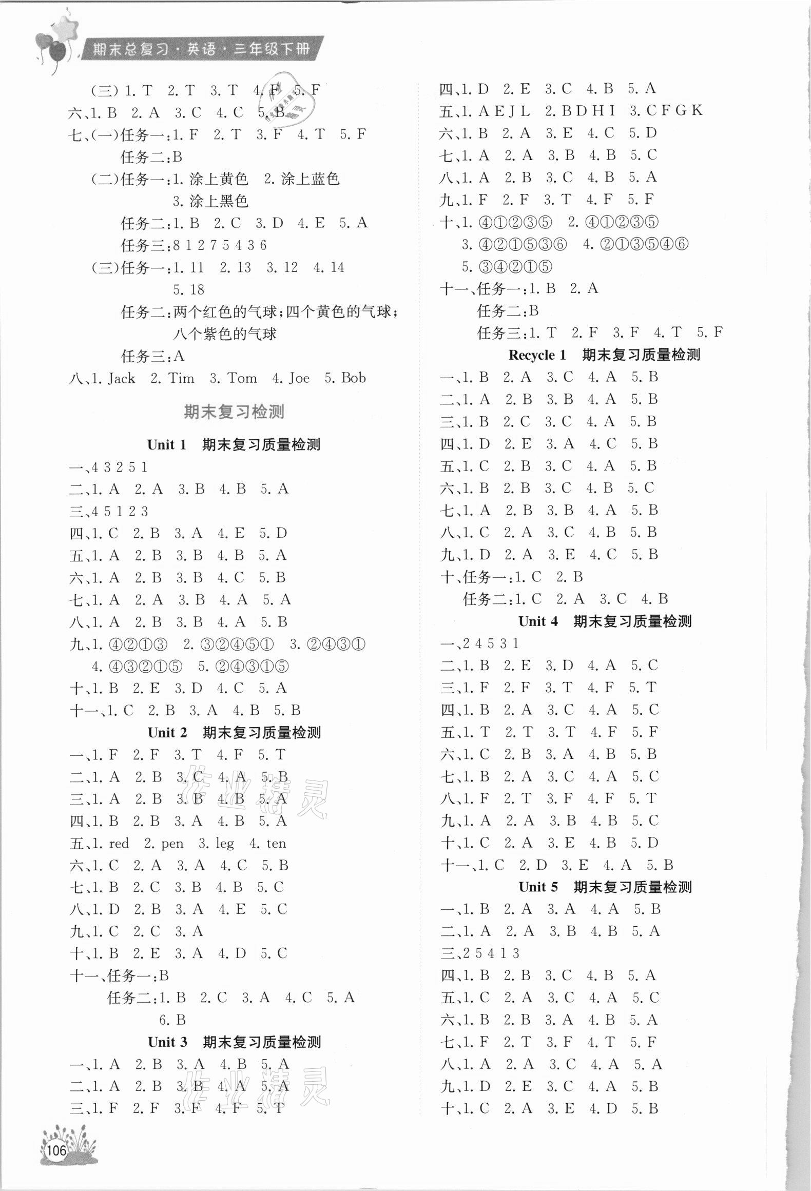 2021年考前講練測期末總復習三年級英語下冊人教版 第2頁