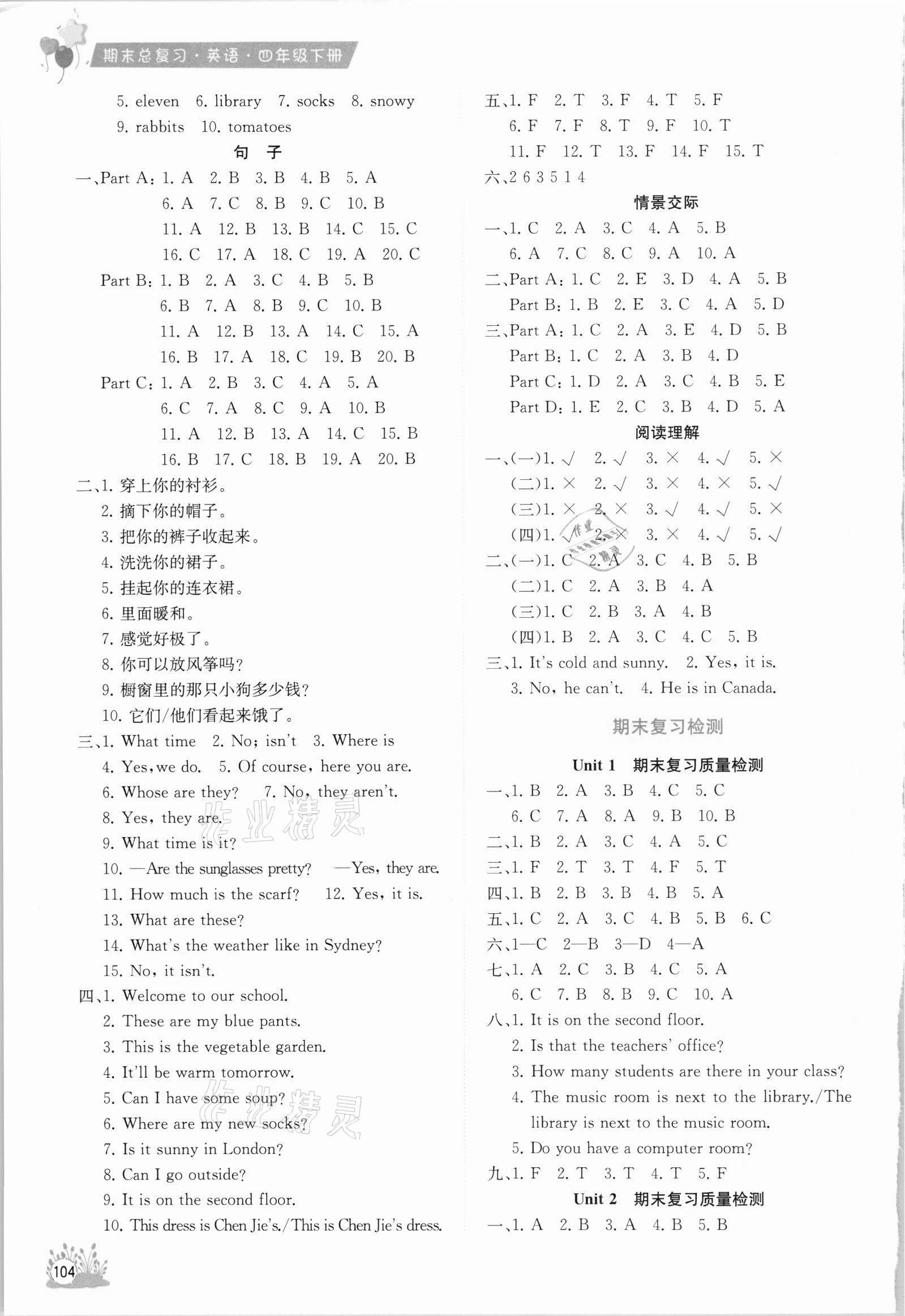 2021年考前講練測(cè)期末總復(fù)習(xí)四年級(jí)英語(yǔ)下冊(cè)人教版 第2頁(yè)