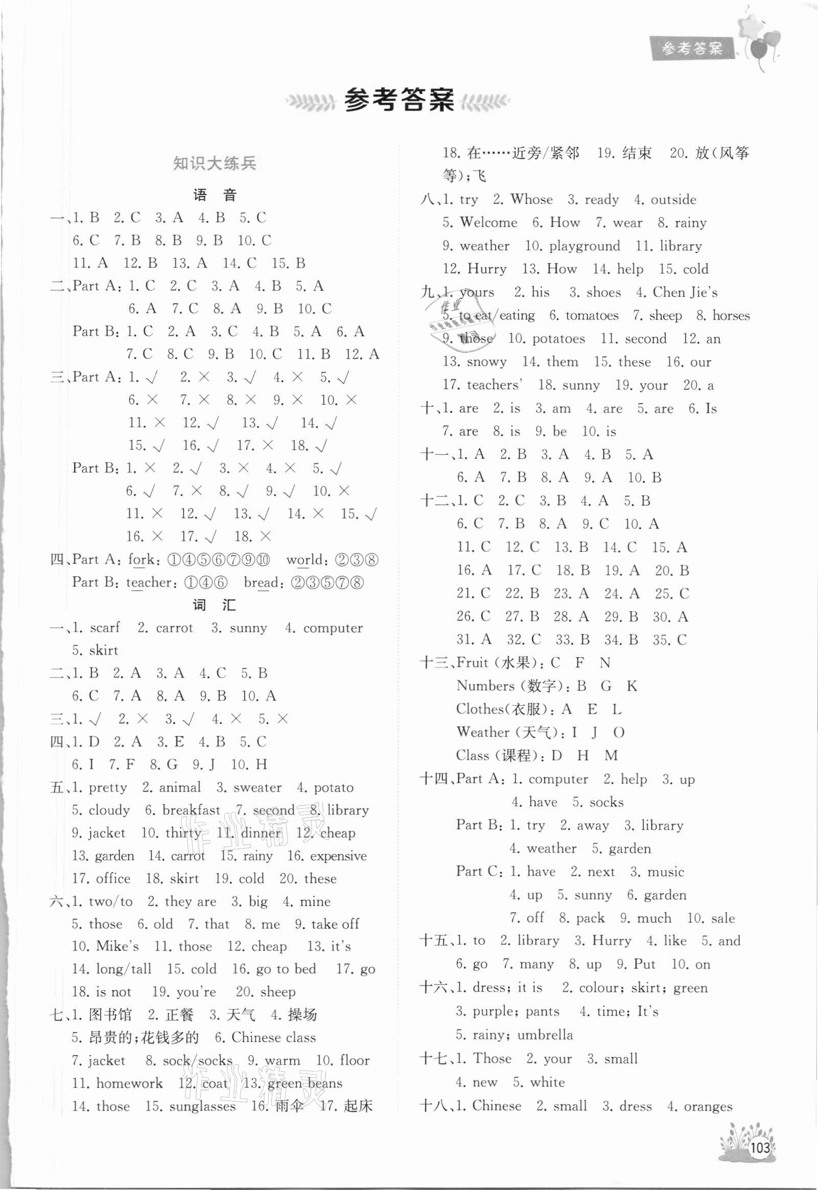 2021年考前講練測(cè)期末總復(fù)習(xí)四年級(jí)英語(yǔ)下冊(cè)人教版 第1頁(yè)