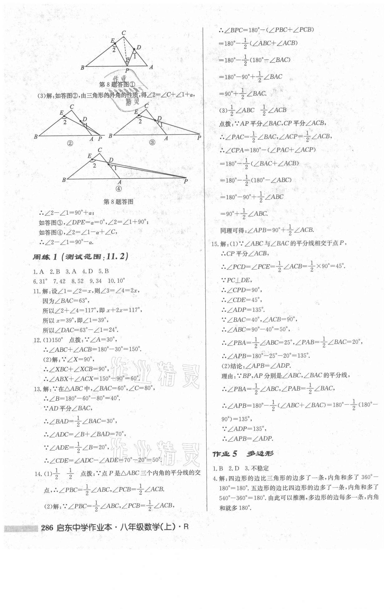 2021年启东中学作业本八年级数学上册人教版 第4页