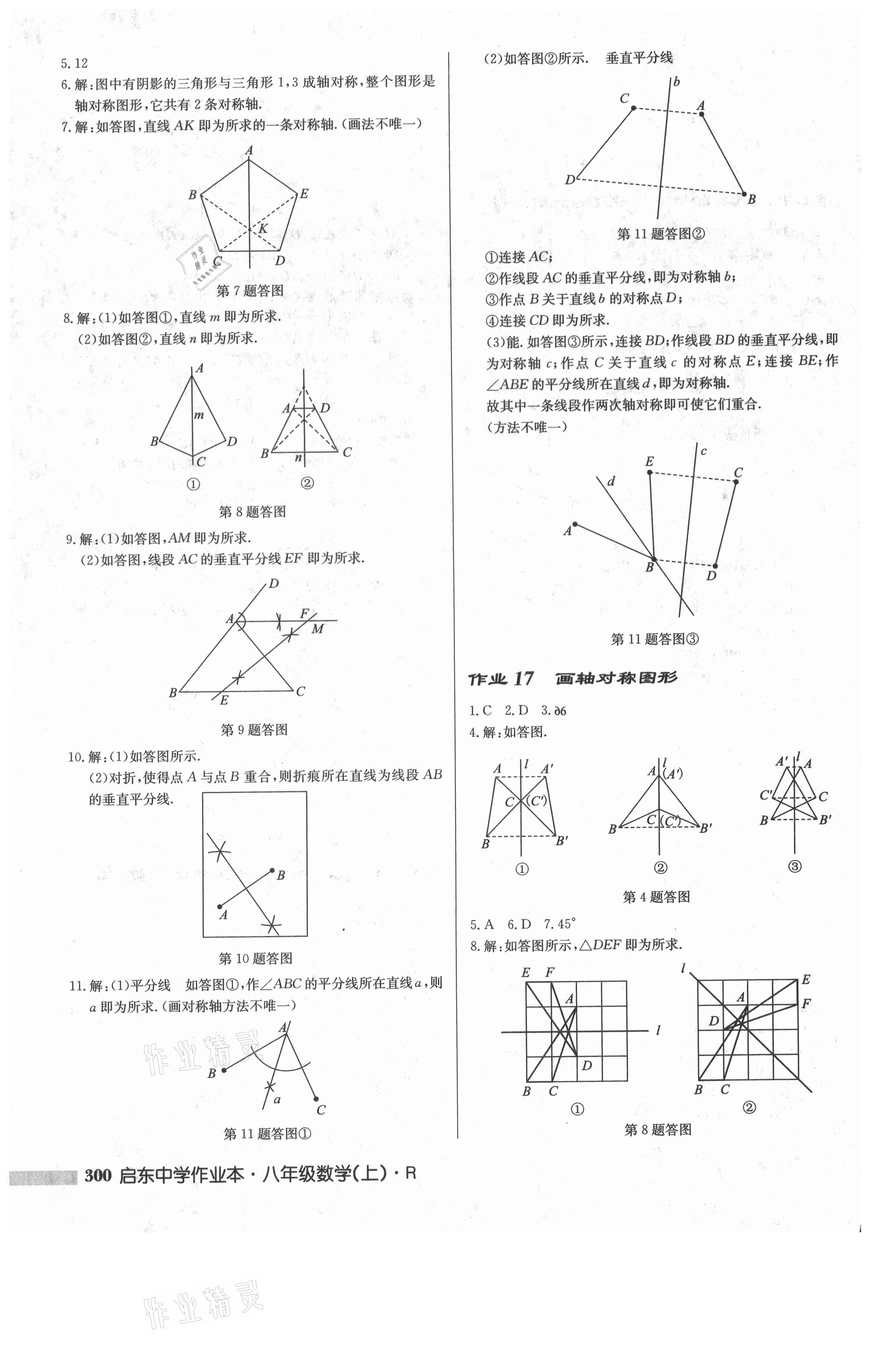 2021年启东中学作业本八年级数学上册人教版 第18页