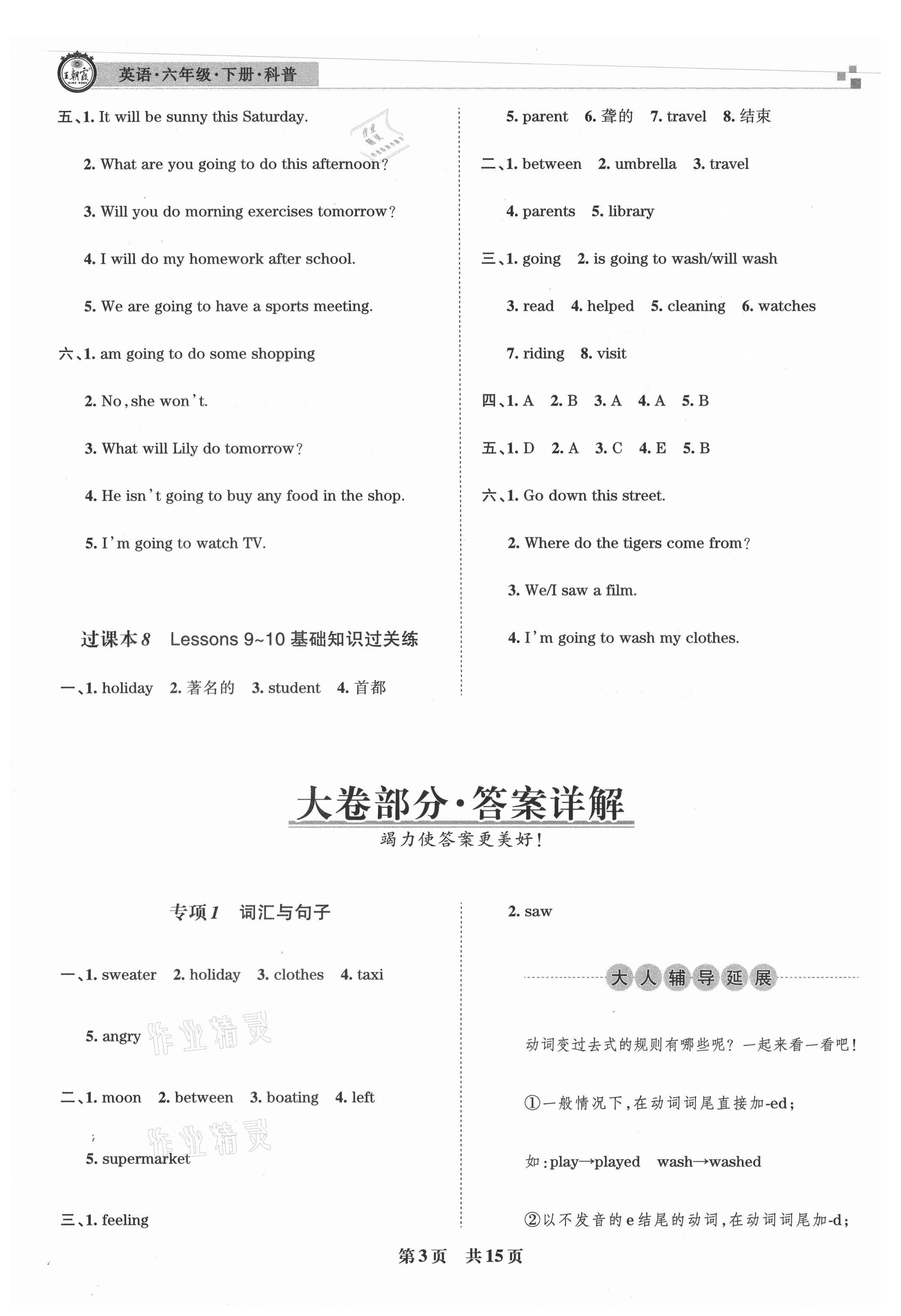 2021年王朝霞各地期末試卷精選六年級(jí)英語(yǔ)下冊(cè)科普版洛陽(yáng)專(zhuān)版 參考答案第3頁(yè)