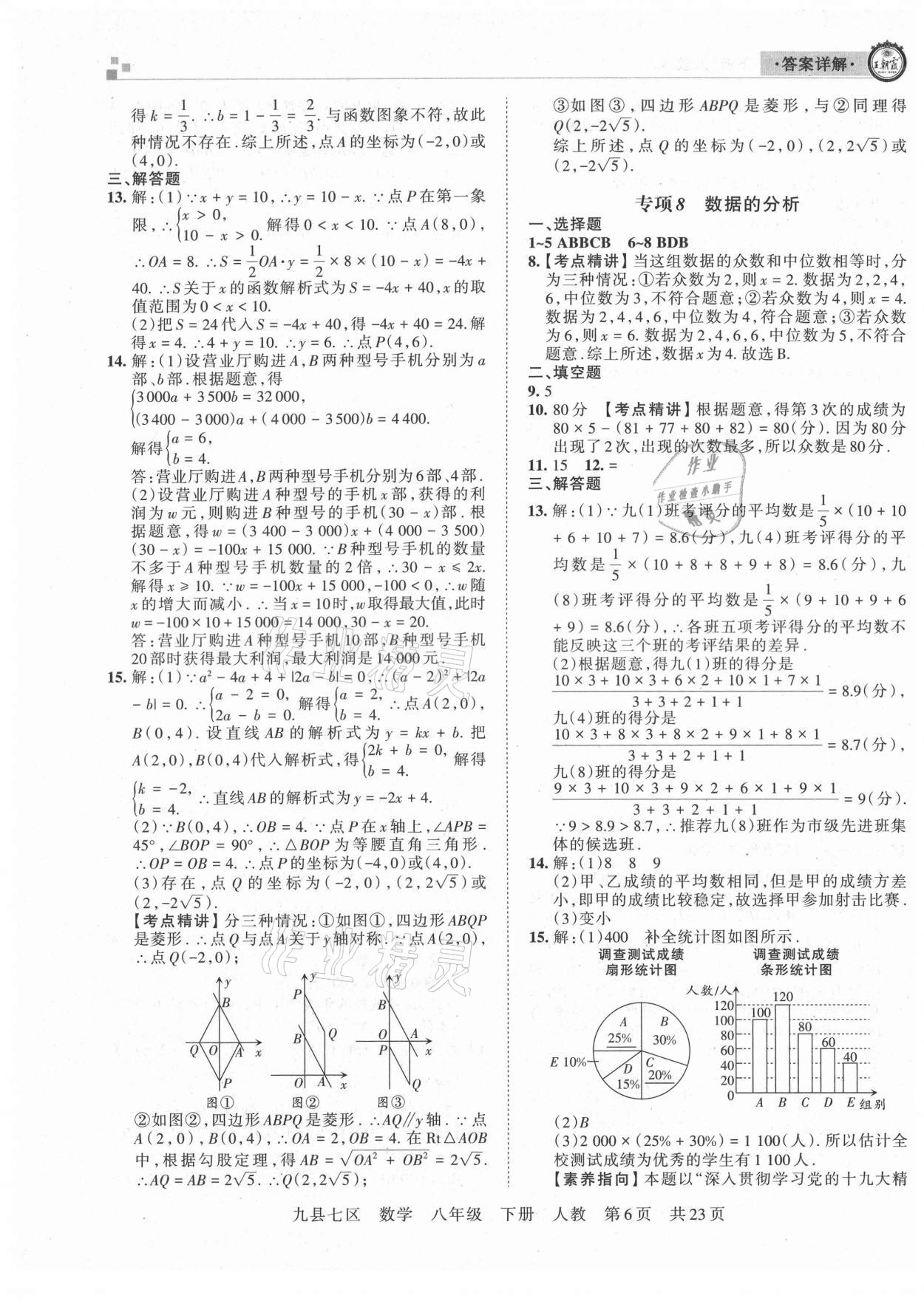 2021年王朝霞各地期末試卷精選八年級(jí)數(shù)學(xué)下冊(cè)人教版洛陽(yáng)專(zhuān)版 參考答案第6頁(yè)