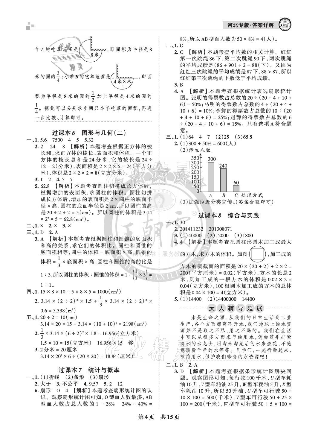 2021年王朝霞各地期末試卷精選六年級(jí)數(shù)學(xué)下冊(cè)冀教版河北專版 參考答案第4頁(yè)