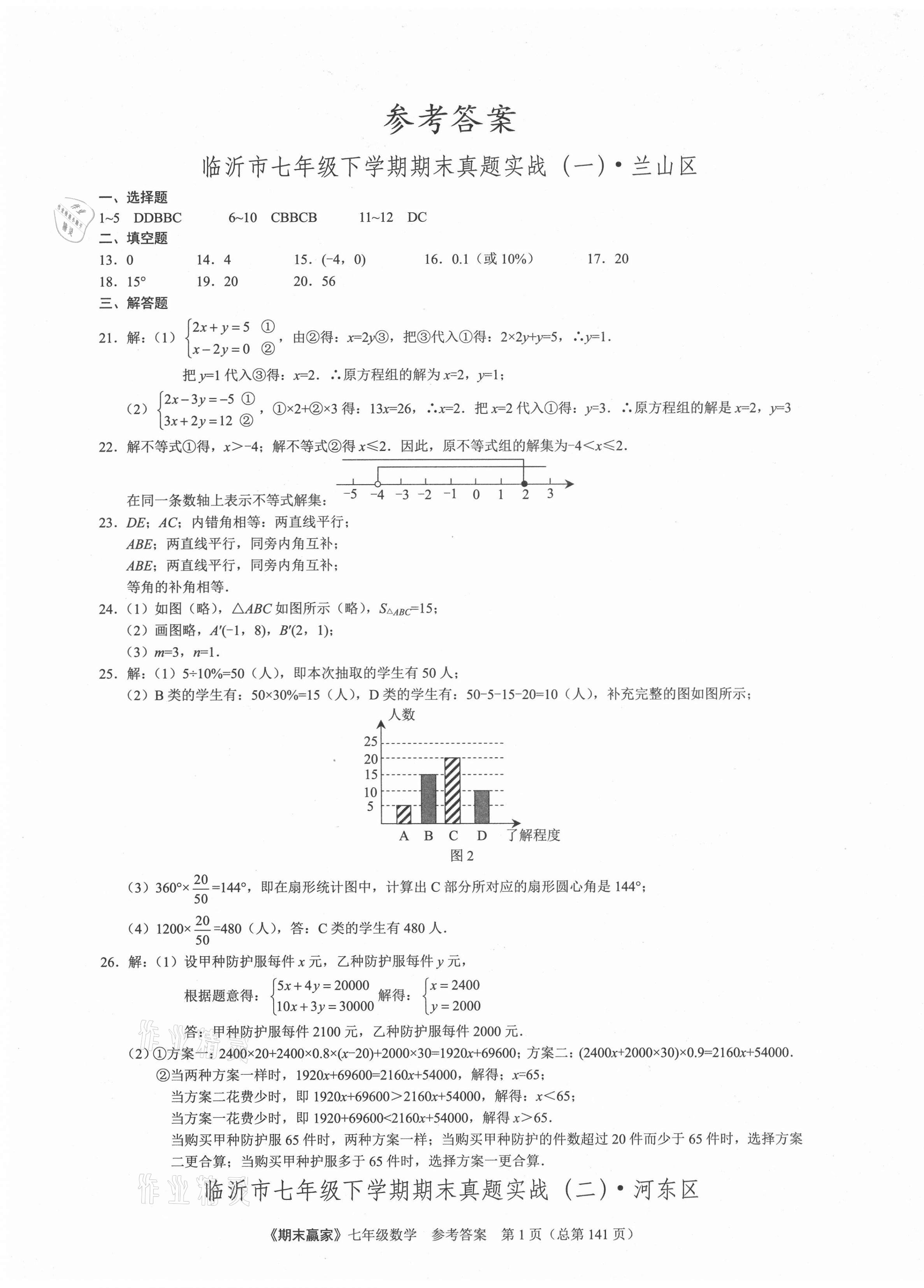 2021年期末赢家七年级数学下册人教版临沂专版 第1页