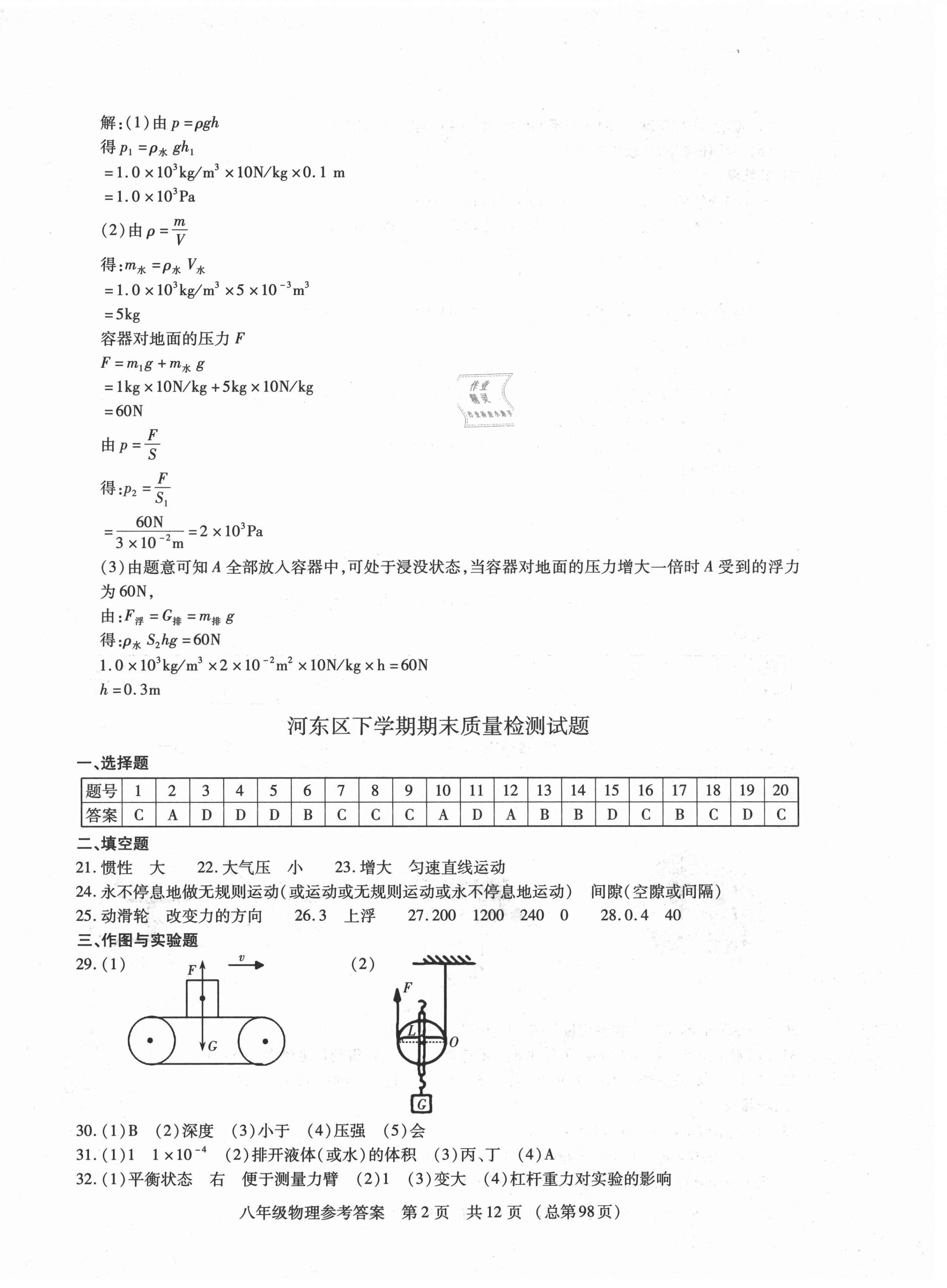 2021年輕松贏考開明出版社八年級物理下冊滬科版臨沂專版 第2頁