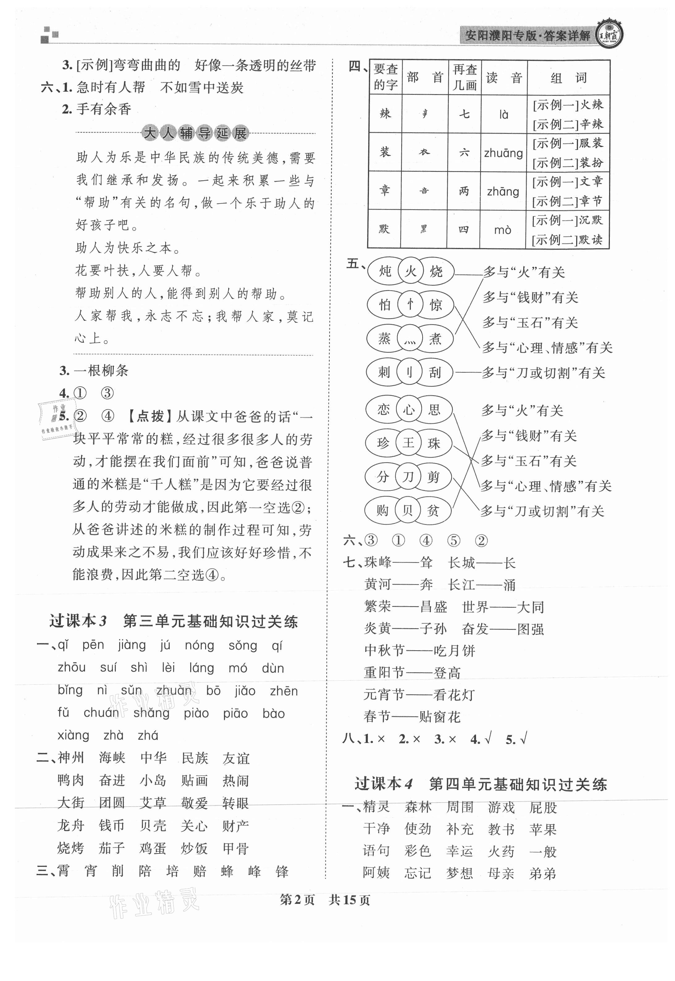 2021年王朝霞期末真題精編二年級語文下冊人教版安濮專版 參考答案第2頁