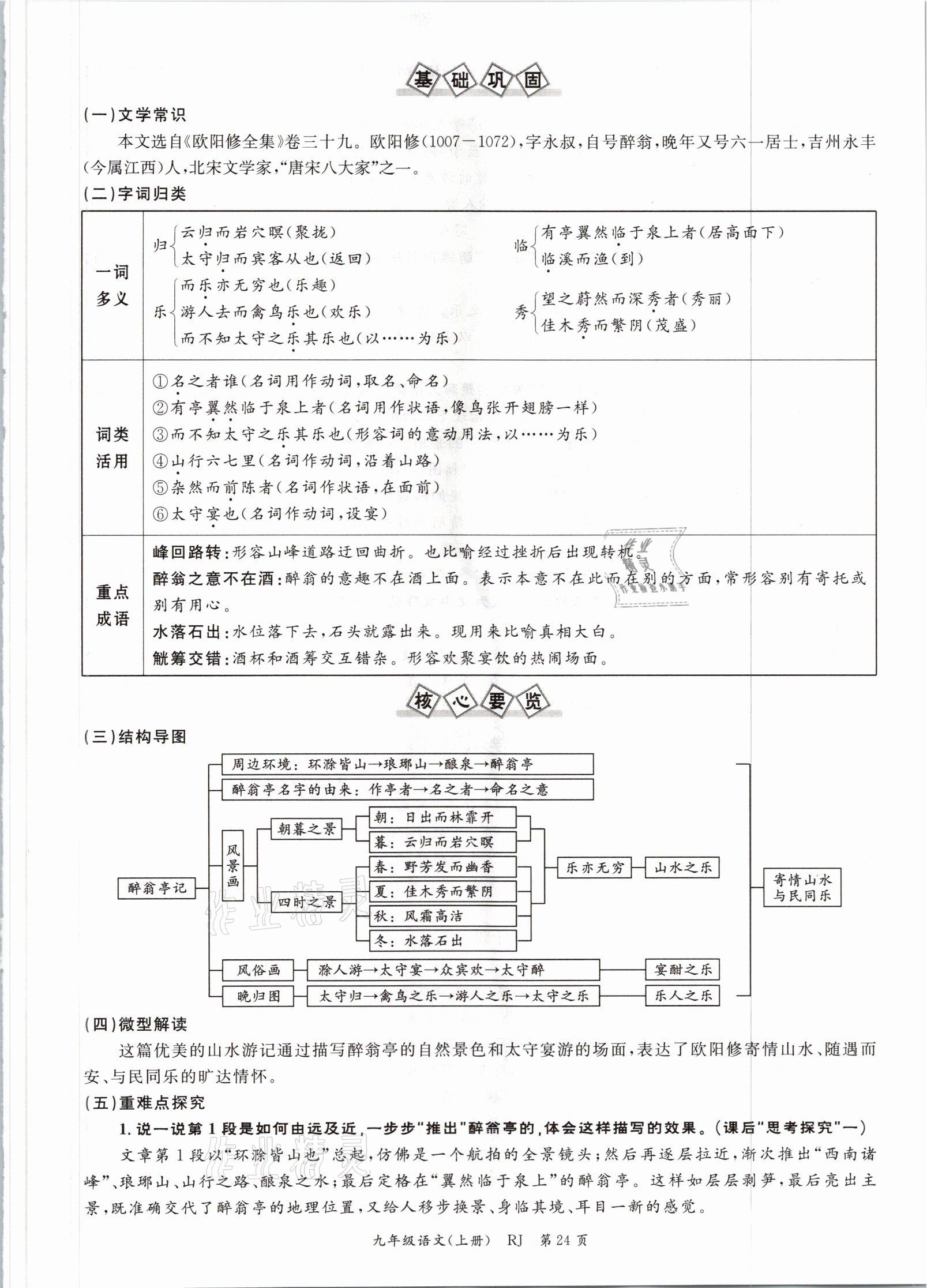 2021年啟航新課堂九年級(jí)語(yǔ)文上冊(cè)人教版 參考答案第51頁(yè)