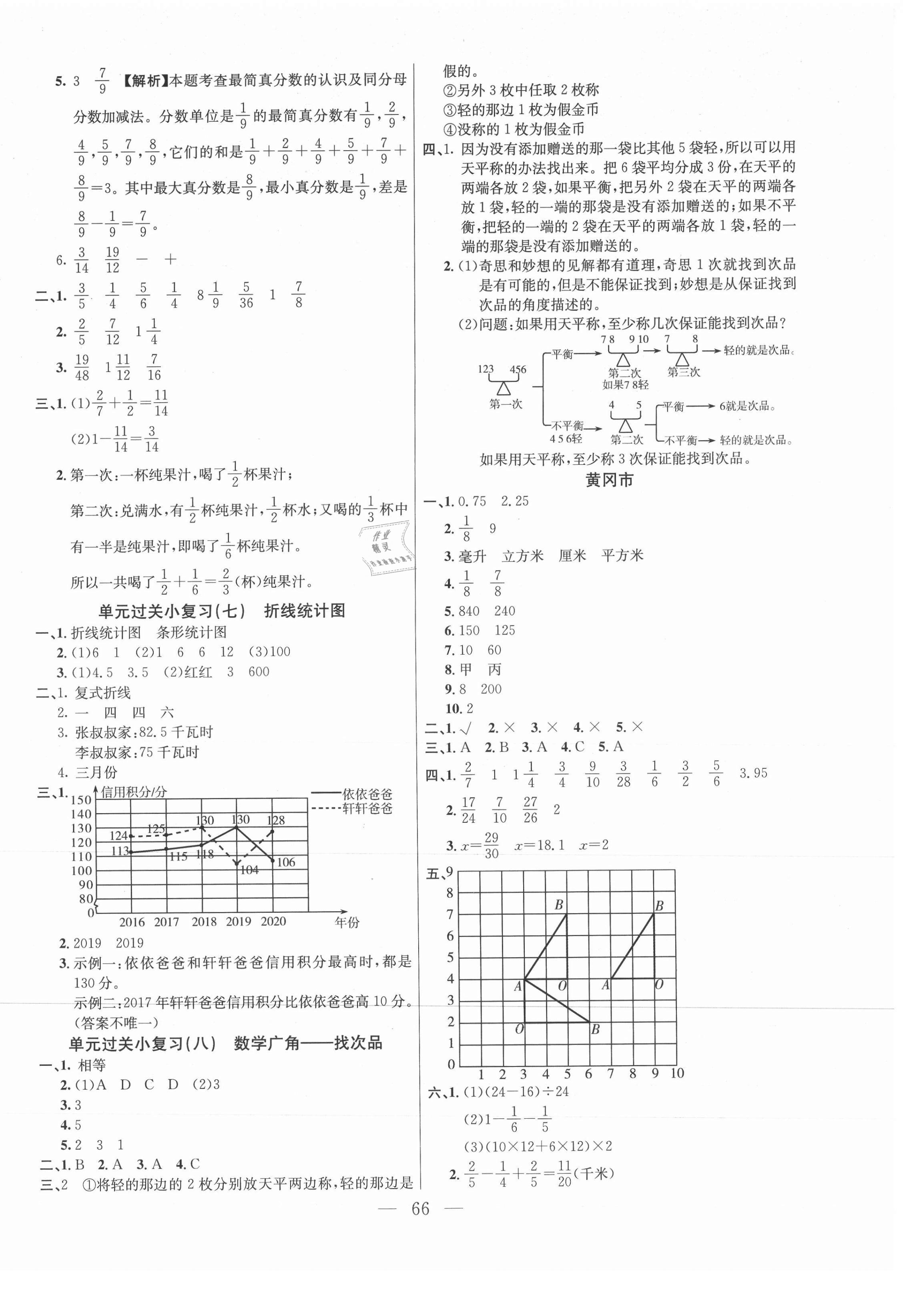 2021年激活思維期末真題試卷精編五年級(jí)數(shù)學(xué)下冊(cè)人教版湖北專版 參考答案第2頁