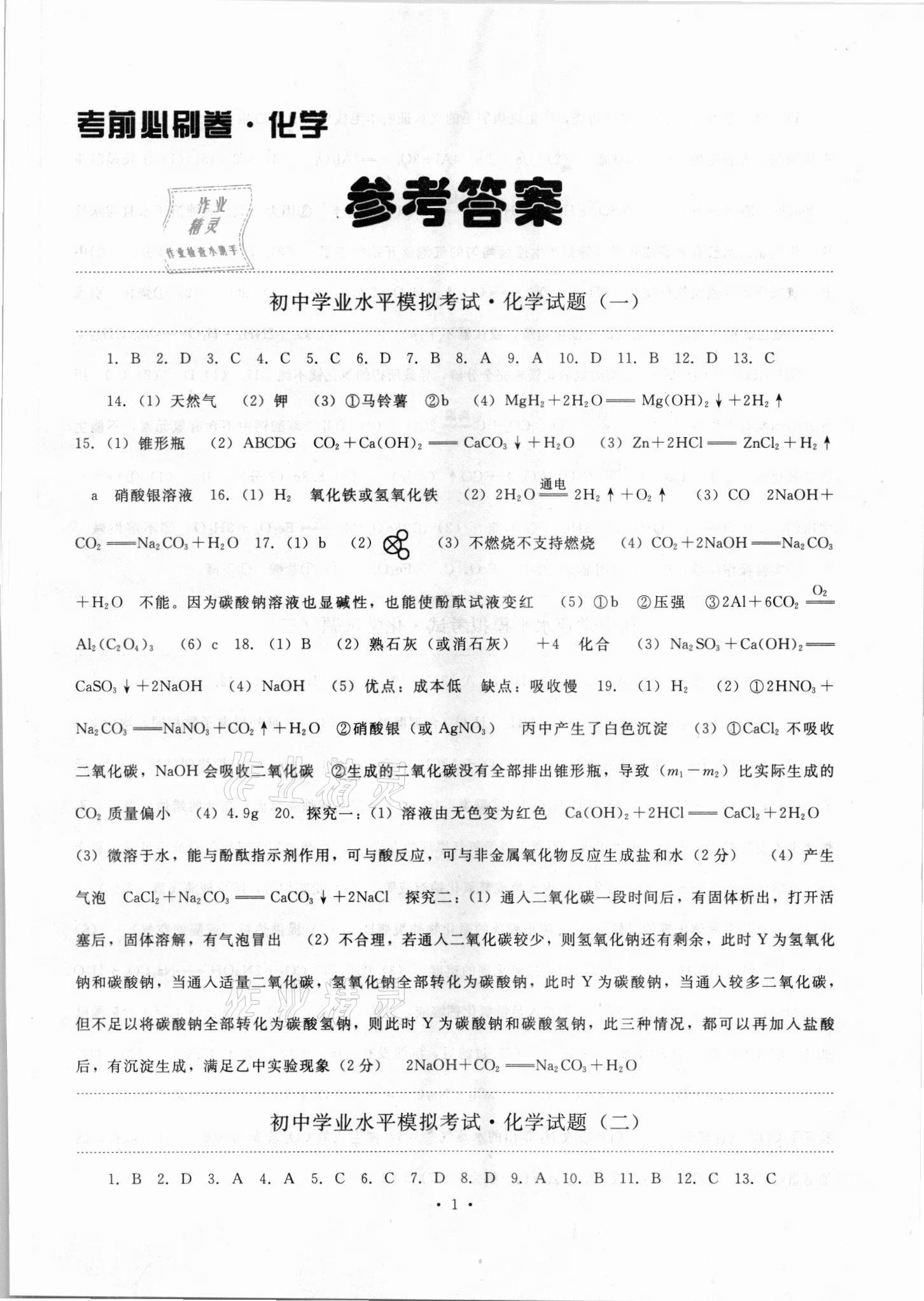 2021年絕對(duì)真題化學(xué)沈陽專版 第1頁