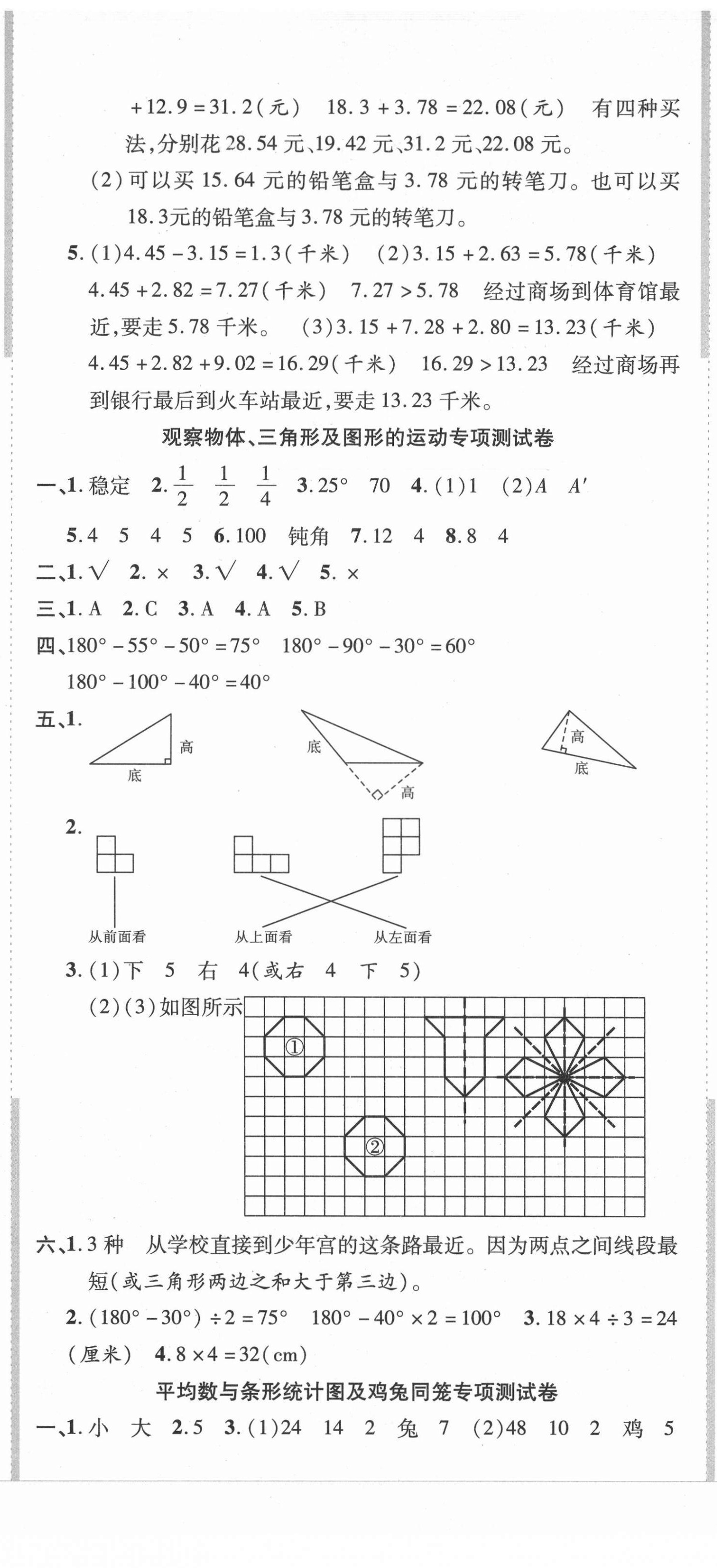 2021年品優(yōu)好卷期末沖刺100分四年級數(shù)學下冊人教版 第2頁