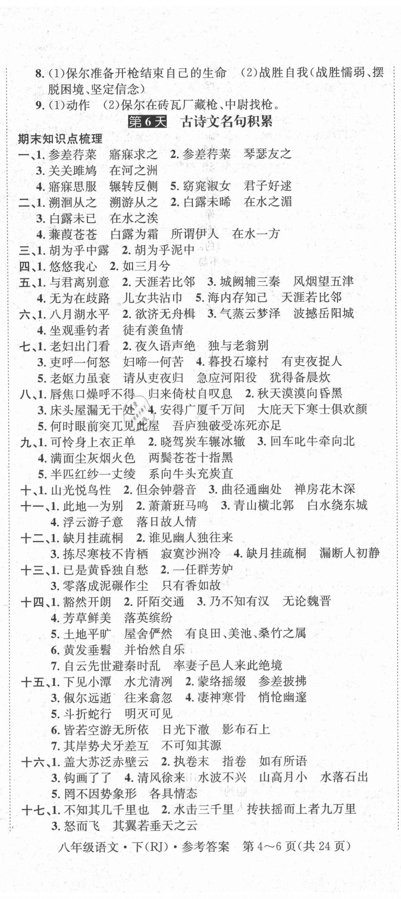 2021年學(xué)期總復(fù)習(xí)長江出版社八年級(jí)語文下冊(cè)人教版 第5頁