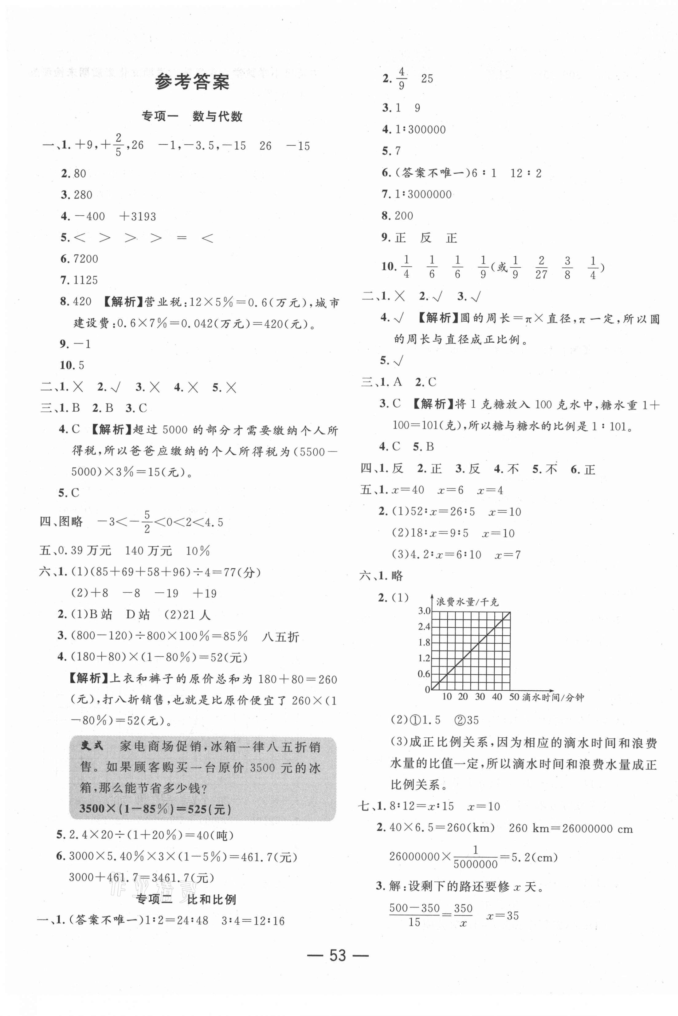 2021年期末优选卷六年级数学下册人教版长治专版 第1页