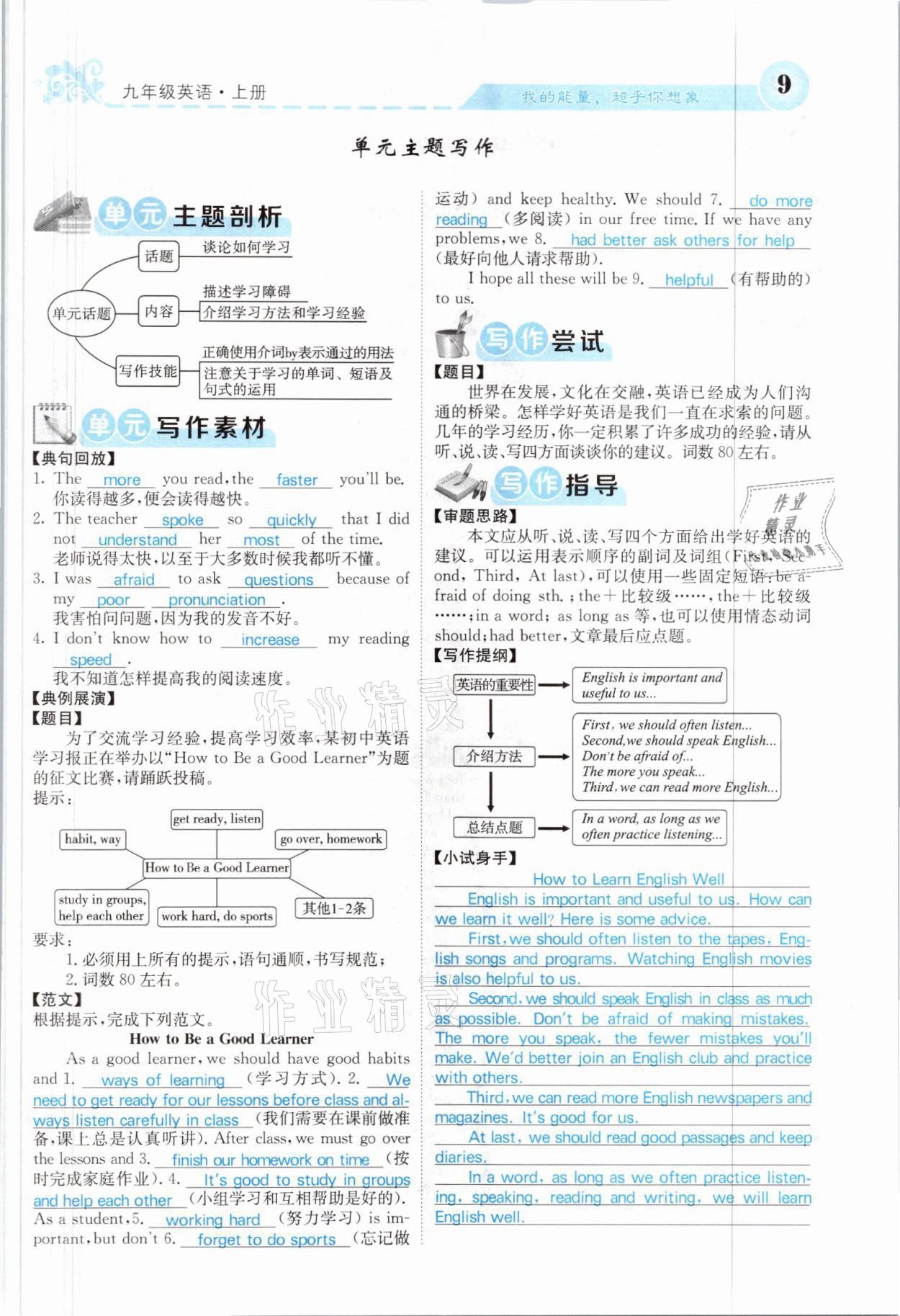 2021年課堂點(diǎn)睛九年級英語上冊人教版山西專版 參考答案第23頁