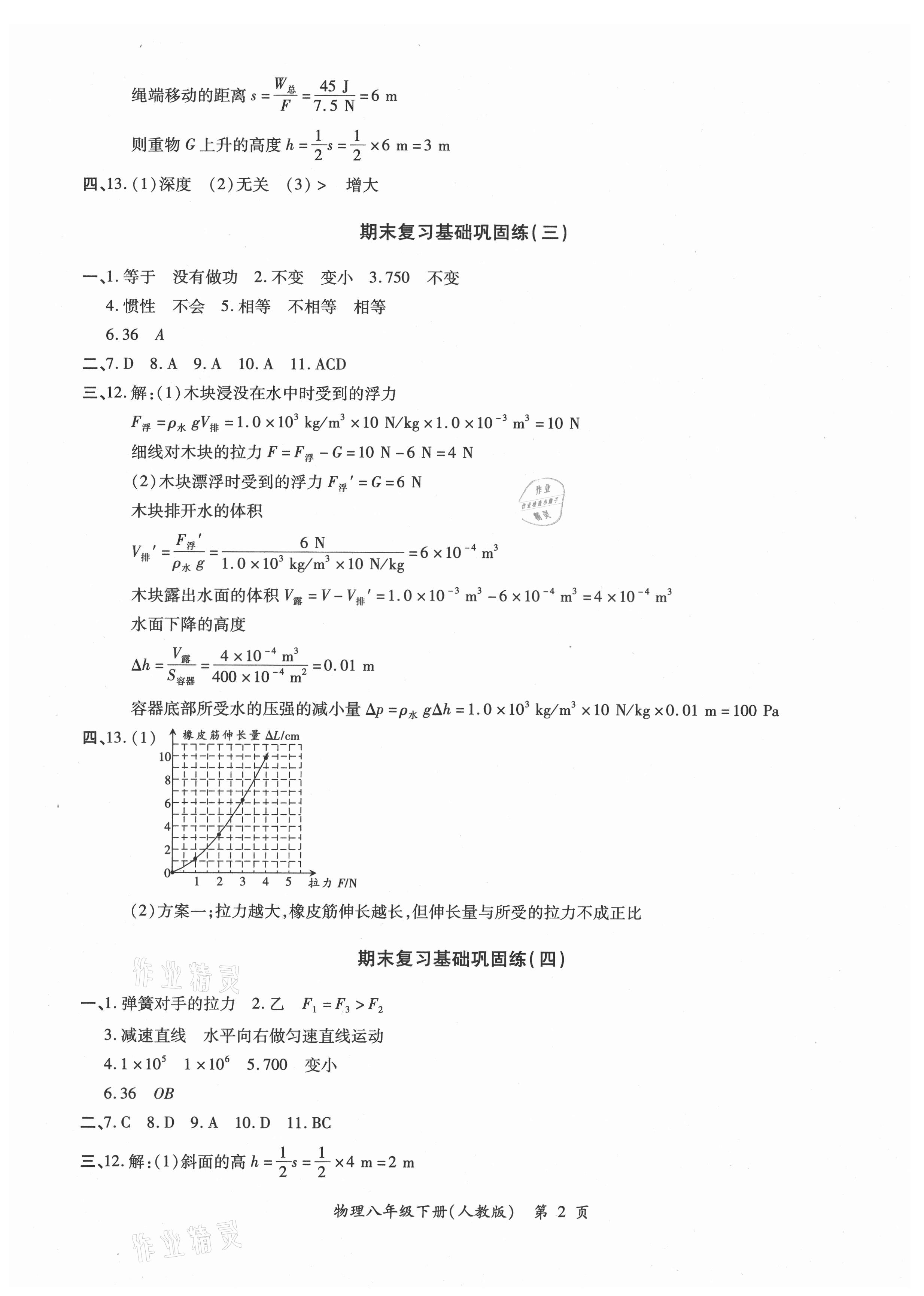 2021年江西省各地期末試卷精選八年級物理下冊人教版 第2頁