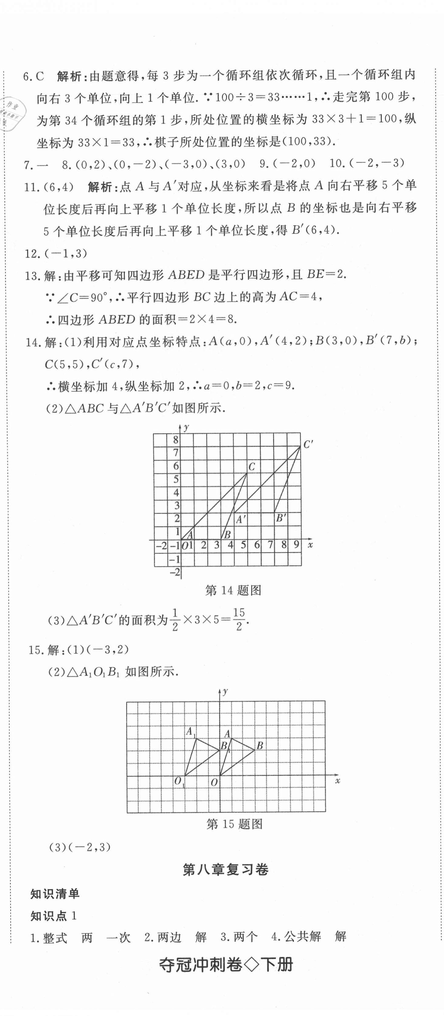 2021年奪冠沖刺卷七年級數學人教版 參考答案第5頁